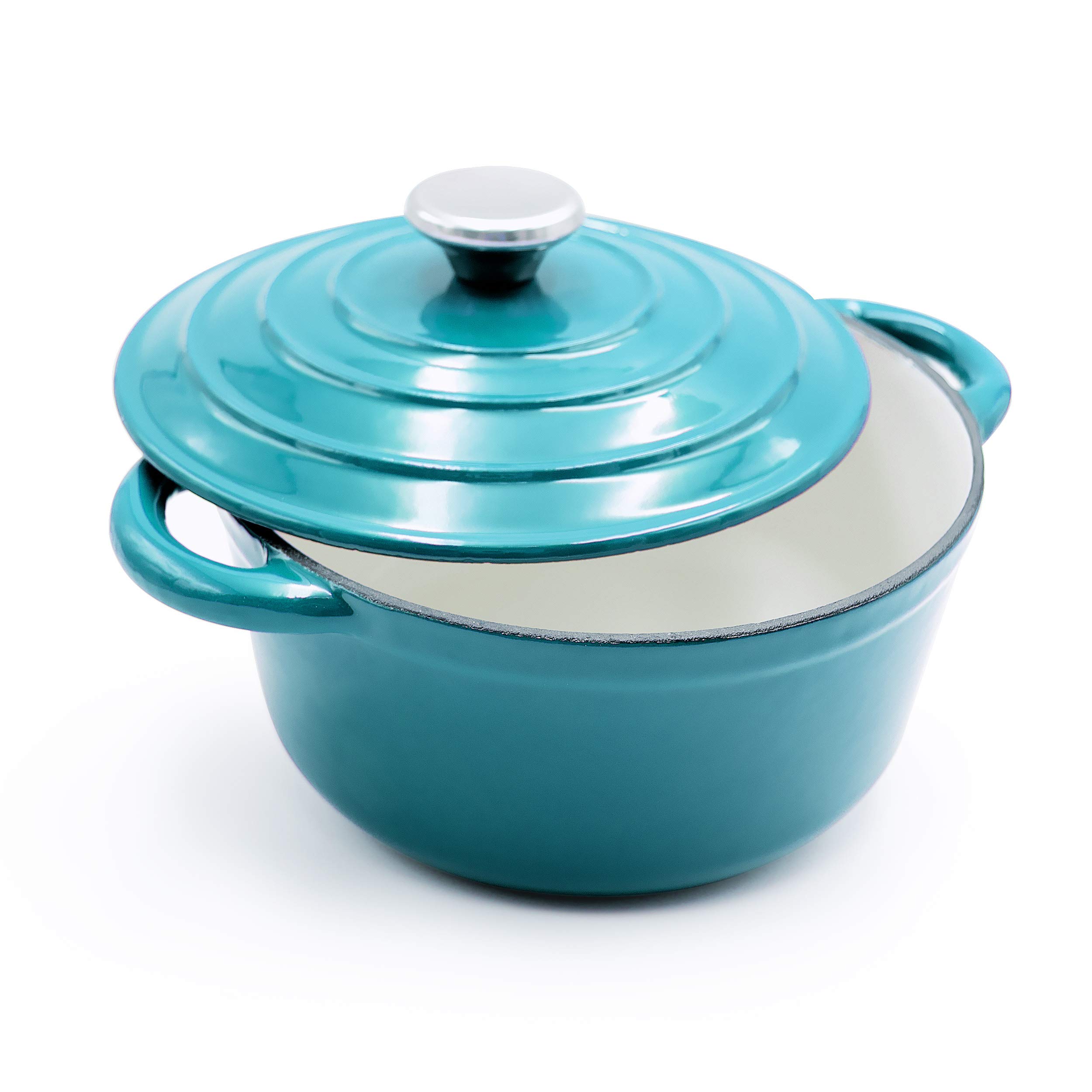 AIDEA Dutch Oven Enameled Cast Iron Round, Bread Baking Pot with Lid & 5-Quart Natural Non-Stick Slow Cook Self