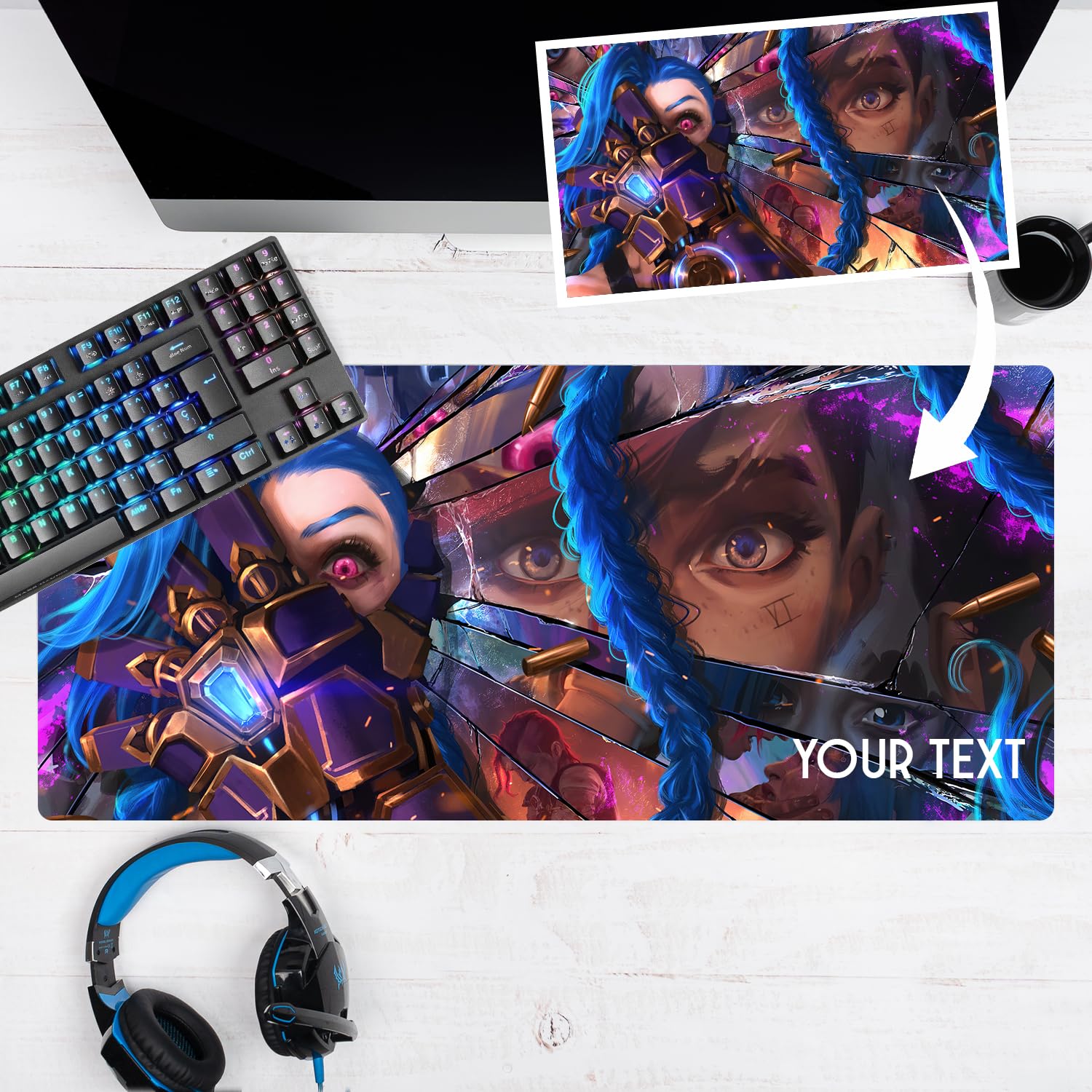 Wanapix | Alfombrilla Ratón Personalizada | Tapete Gaming Extra Grande | 90x40 cm | Base Antideslizante | Muy Flexible | Regalo Ideal Gamers y Streamers | 100% Personalizado