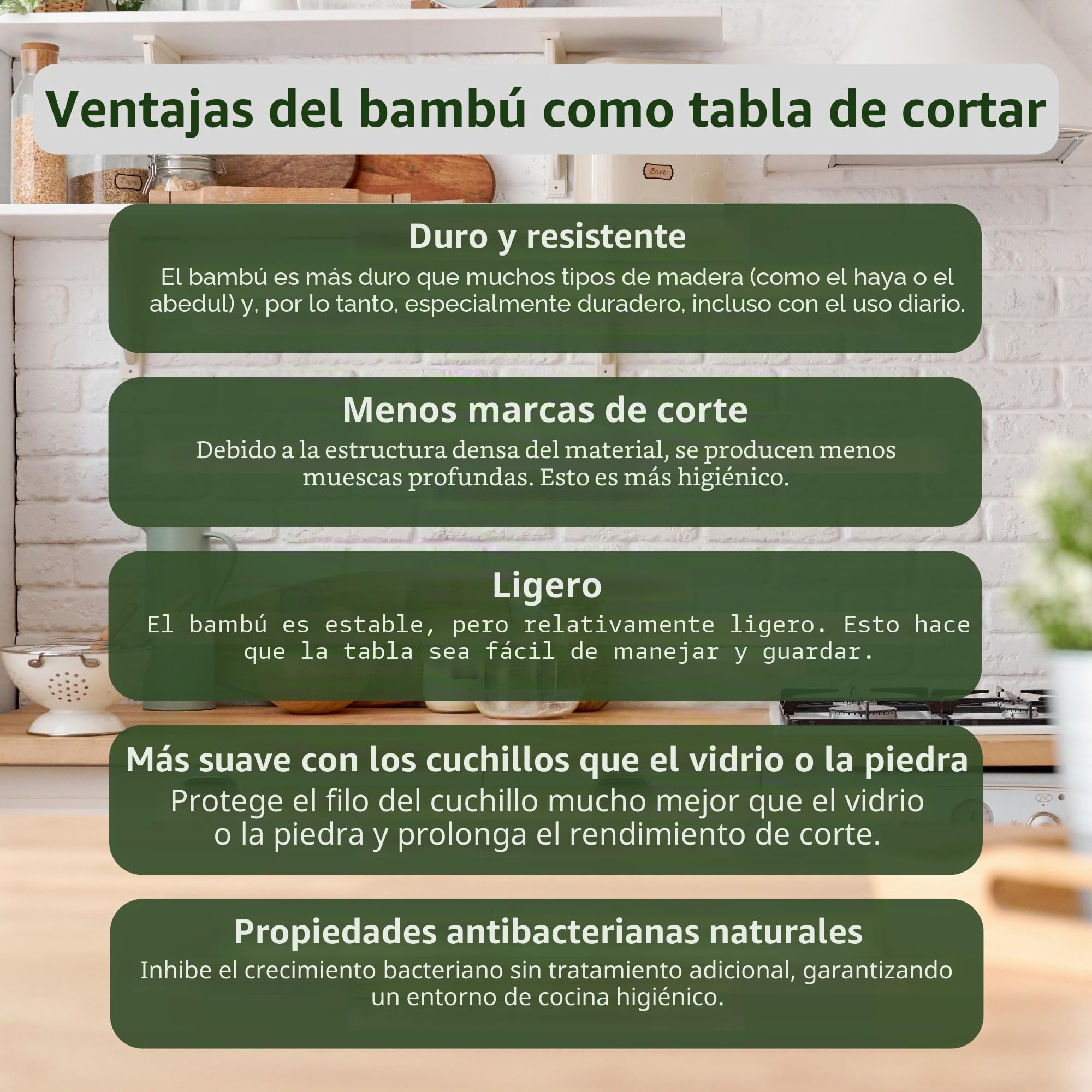 HeRo24 Tabla de cortar de bambú para cocina, 56 x 50 cm, placa estándar completa
