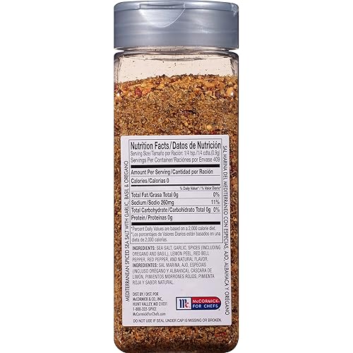 Miniatura 2 de McCormick Culinary Sal marina con especias mediterráneas 13 onzas un recipiente de 13 onzas de sal marina con especias mediterráneas con ajo