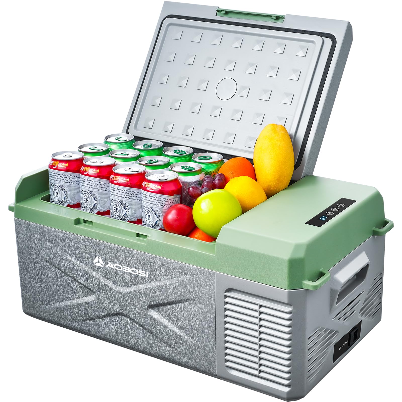 AAOBOSI Nevera con compresor Nevera Portatil 16L,Nevera Camion,Nevera Portátil,Nevera de Coche,Nevera Coche 12/24V DC Y 100-240V AC,Para Coche y Camión,RV,Viaje