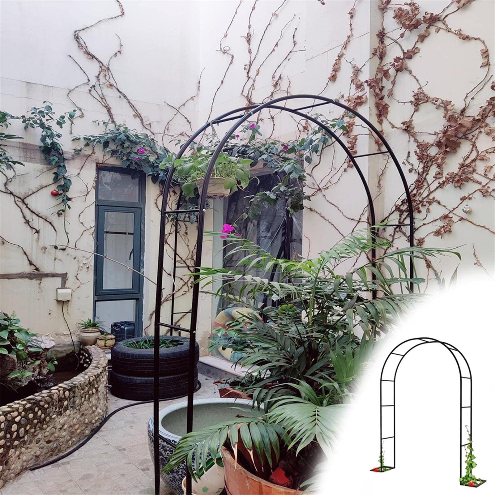 Arche Jardin Metal,Arche À Rosiers,Arches De Jardin Résistant Et À La Rouille,Arc De Mariage