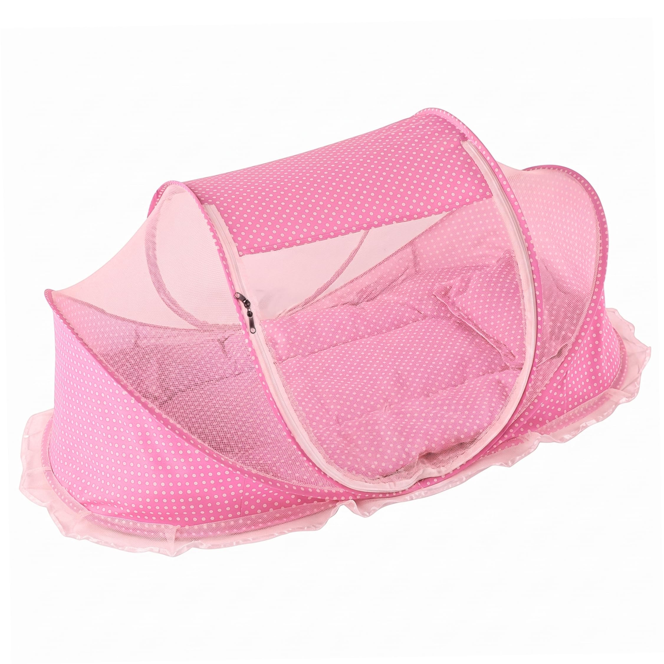 Crib Tent, Pop-Up Mesh Baby Beach Tent with Pillow & Quilt No-Assembly Net Cover for Infants, Style-2, Crib, Garden Décor