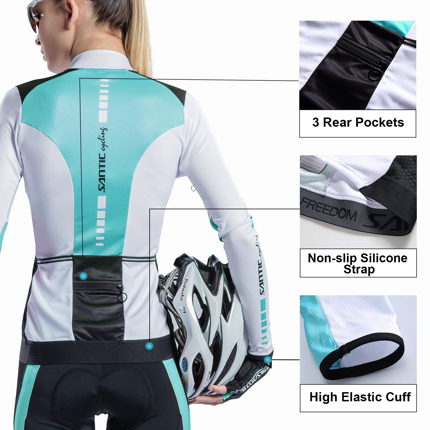 Santic Magliette Ciclismo Donna Breve Maglia Ciclismo Donna Maglietta Bicicletta Camicie Ciclismo per Donna