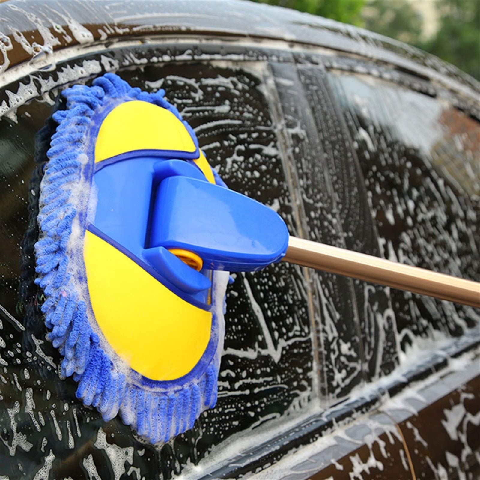 PENGQ Car Wash Mop, Auto di rimozione Polvere, Autolavaggio Forniture Pennello, con la Maniglia a Scomparsa, Che Non lasci residui e AntiGraffio Spazzola di Pulizia for Pulizia