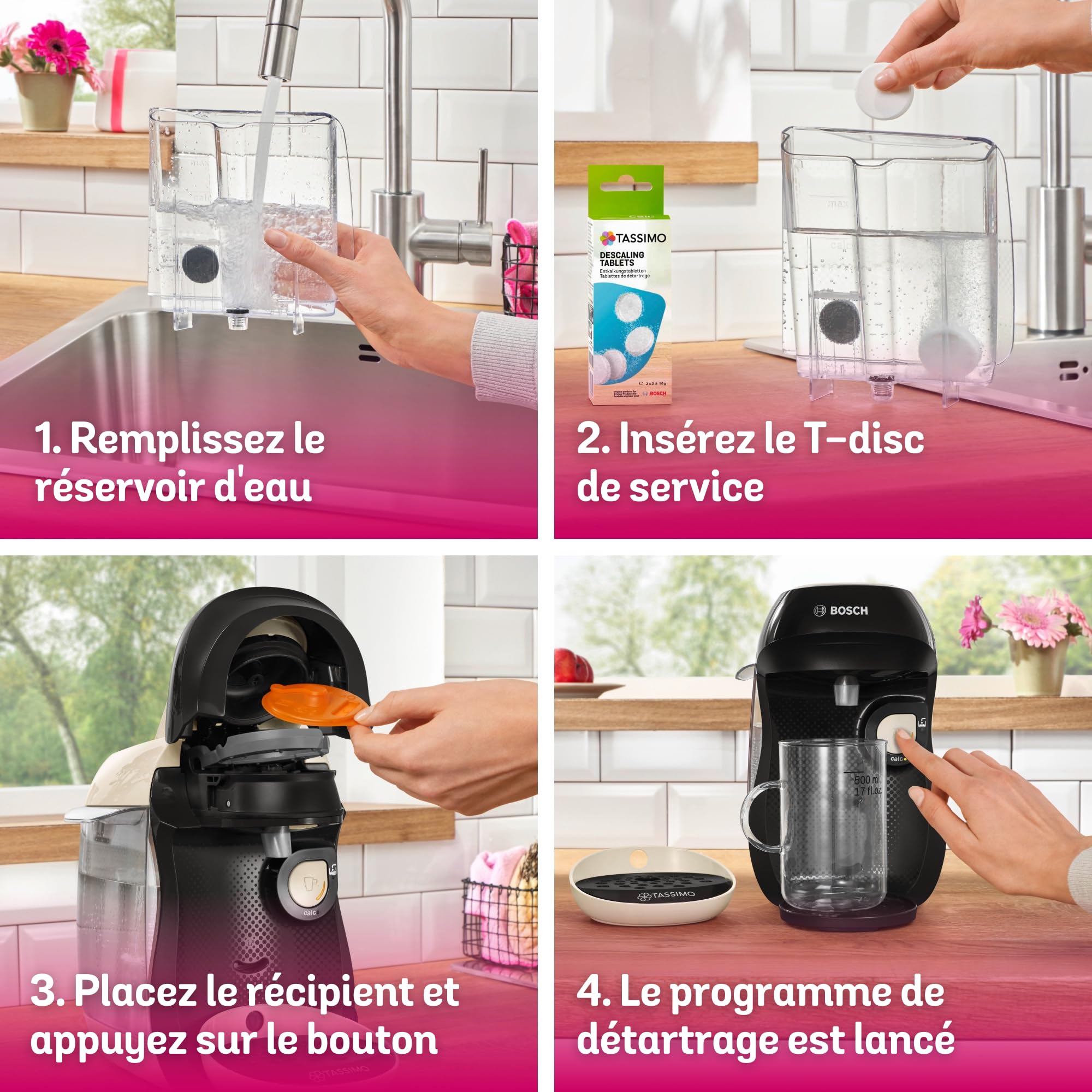 Bosch Machine à café multi-boissons Tassimo Happy friendly, TAS107E, plus de 70 boissons chaudes, OneTouch, cafétière à dosettes, Intellibrew, couleur crème
