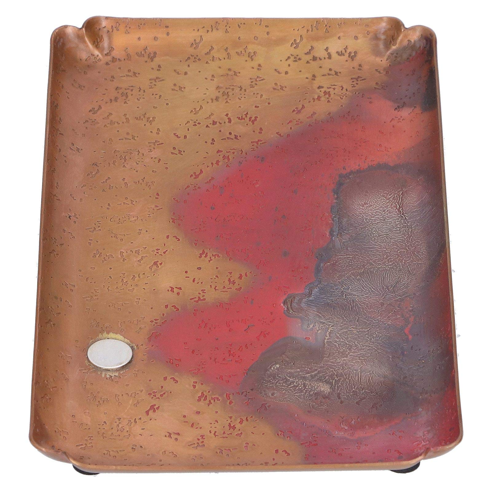 Omabeta Rotes Kupfer-Teetablett, Elegantes Design, Servierplatte für Teezeremonien, Haushalts- und Küchenzubehör, Ca.14x24cm