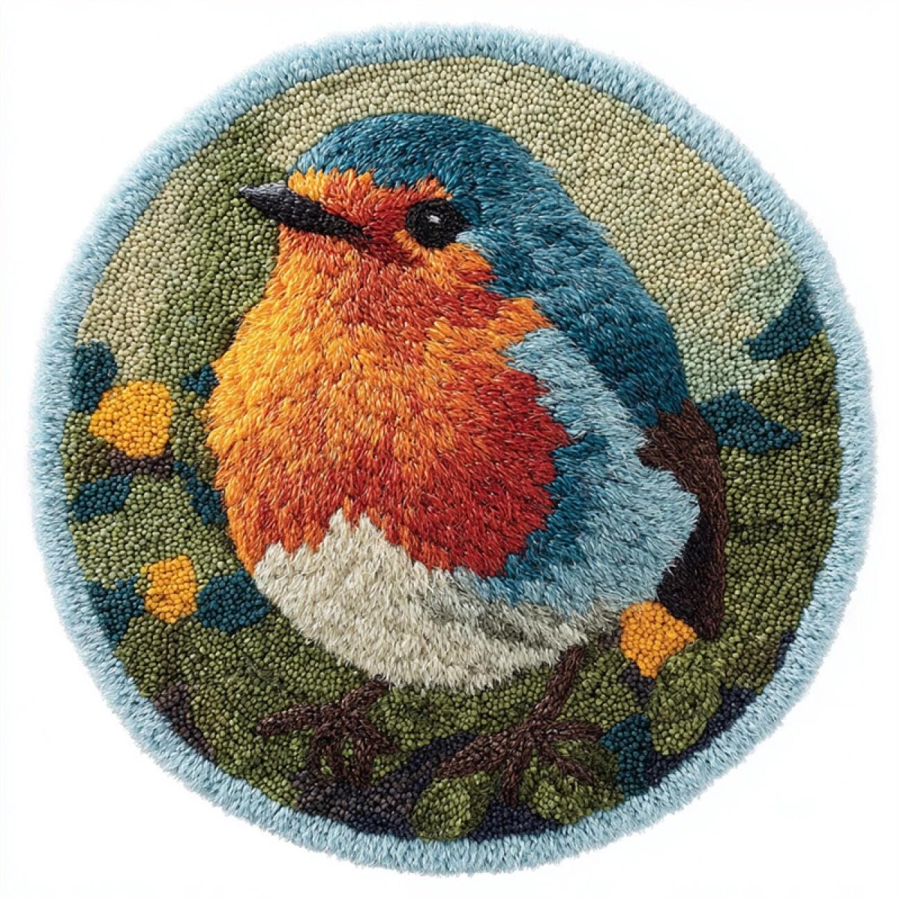 Kitquiver Rug Making Kit for Adults Cartoon Bird 80x80cm