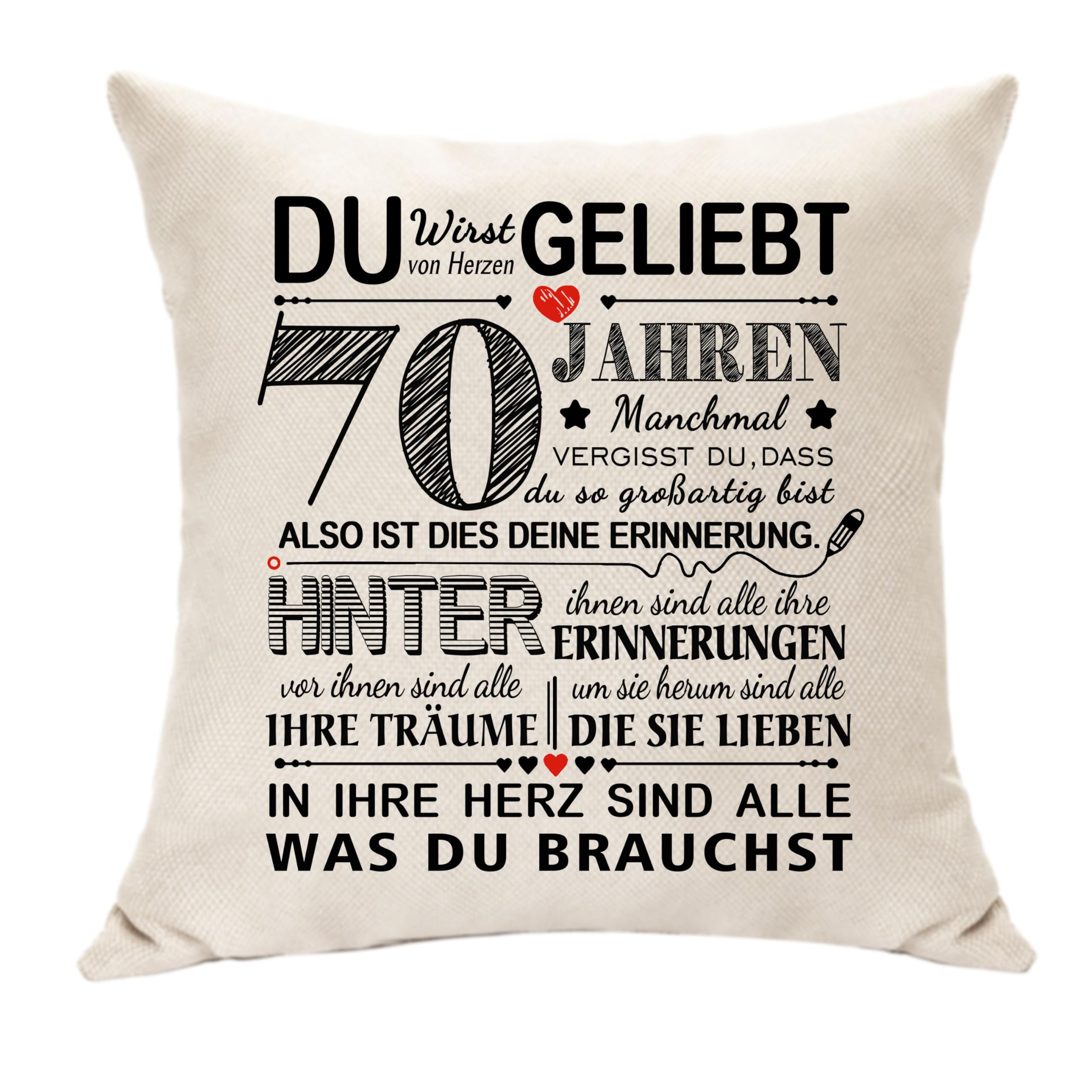 Hasodeo Kissenbezug Geburtstag Decroation Geschenke für 10. 15. 20. 30. 35. 40. 50. 60. 70. 80. 90. 100. Frauen Männer Mädchen Jungen Geburtstagsgeschenk Inspirierende Geschenke für Sie Ihn