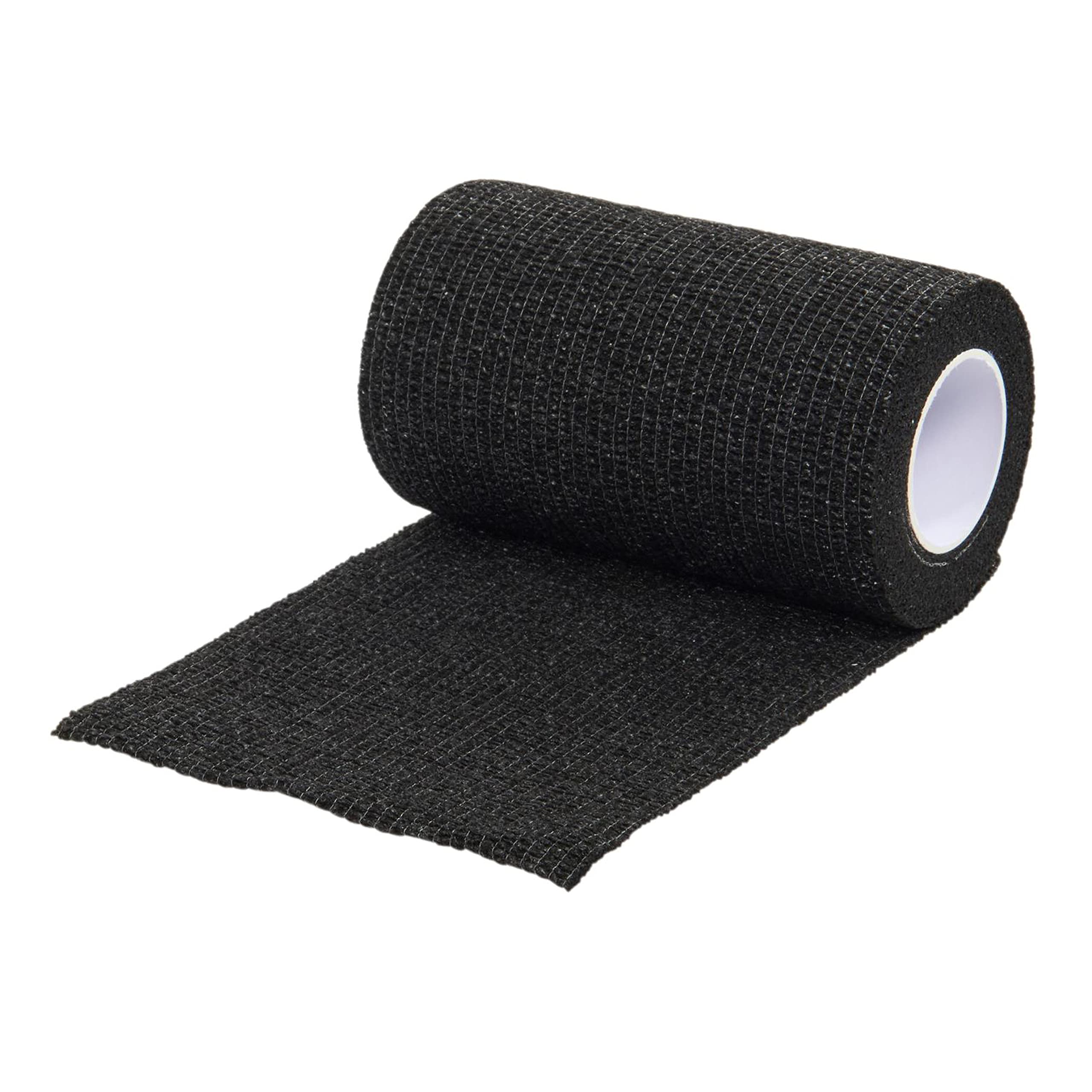 Kruuse Benda coesiva autoadesiva Vet-Flex flessibile primo soccorso, sport, bende elastiche, animali, infortuni 10 cm x 4,5 m - scatola 10 rotoli (nero)