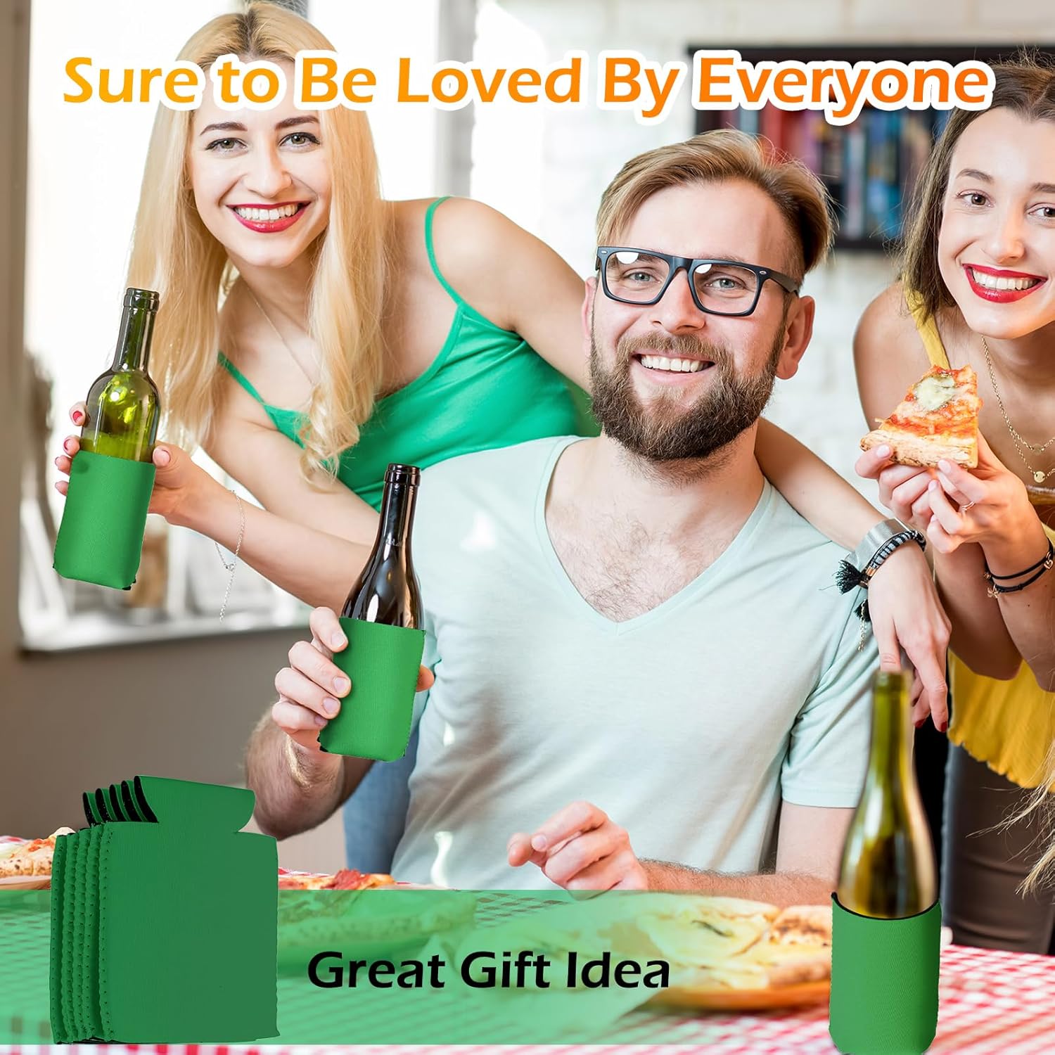 CHENGU 60 Packs Blank Can Cooler Sleeves Soda Neoprene Can Sleeve Drink Insulator Sleeve Collapsible for Parties, Events or Weddings (Dark Green) - Image 4