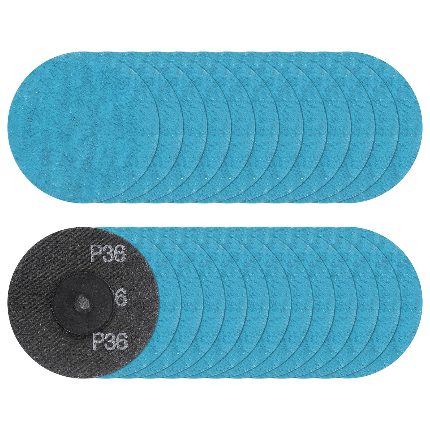 HARFINGTON 25pcs Quick Change Sanding Discs 3" 36 Grit R-Type Roll Lock Zirconia Conditioning Disc Sandpaper for Die Grinder Grinding Fast Cutting, Green 36 Grits Light Green