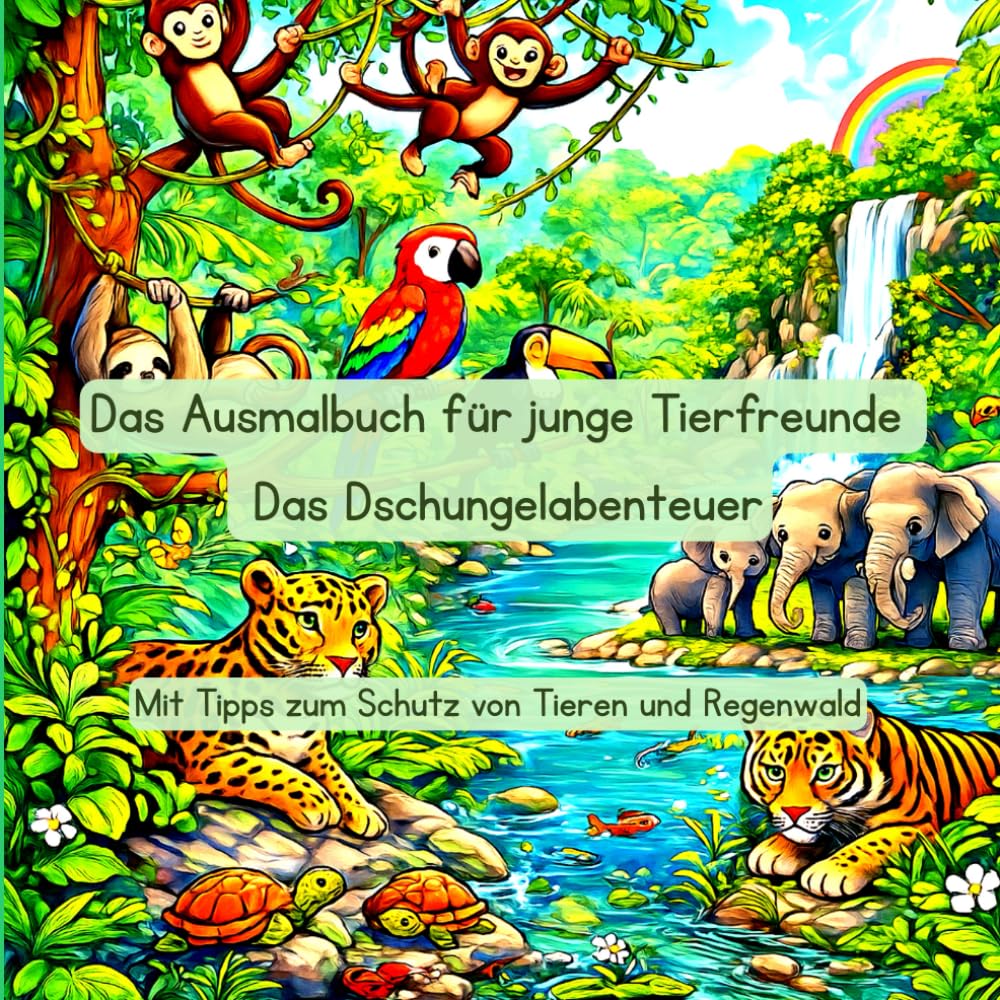 Das Ausmalbuch für junge Tierfreunde: Das Dschungelabenteuer: Mit Tipps zum Schutz von Tieren und Regenwald