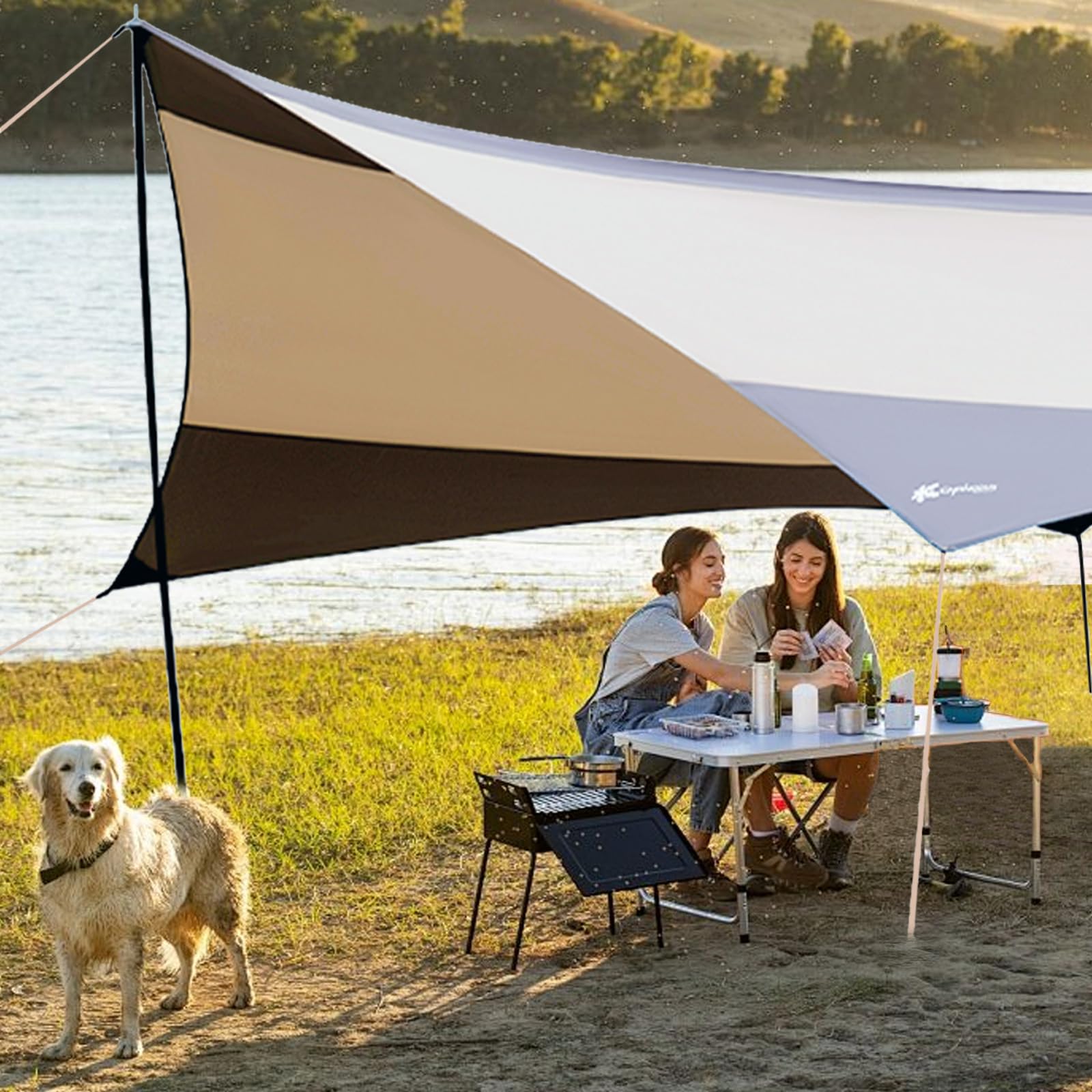 Zeltplanen 5.6x5.6m UV-beständiger Tarp wasserdicht Ultraleicht Camping Picknick