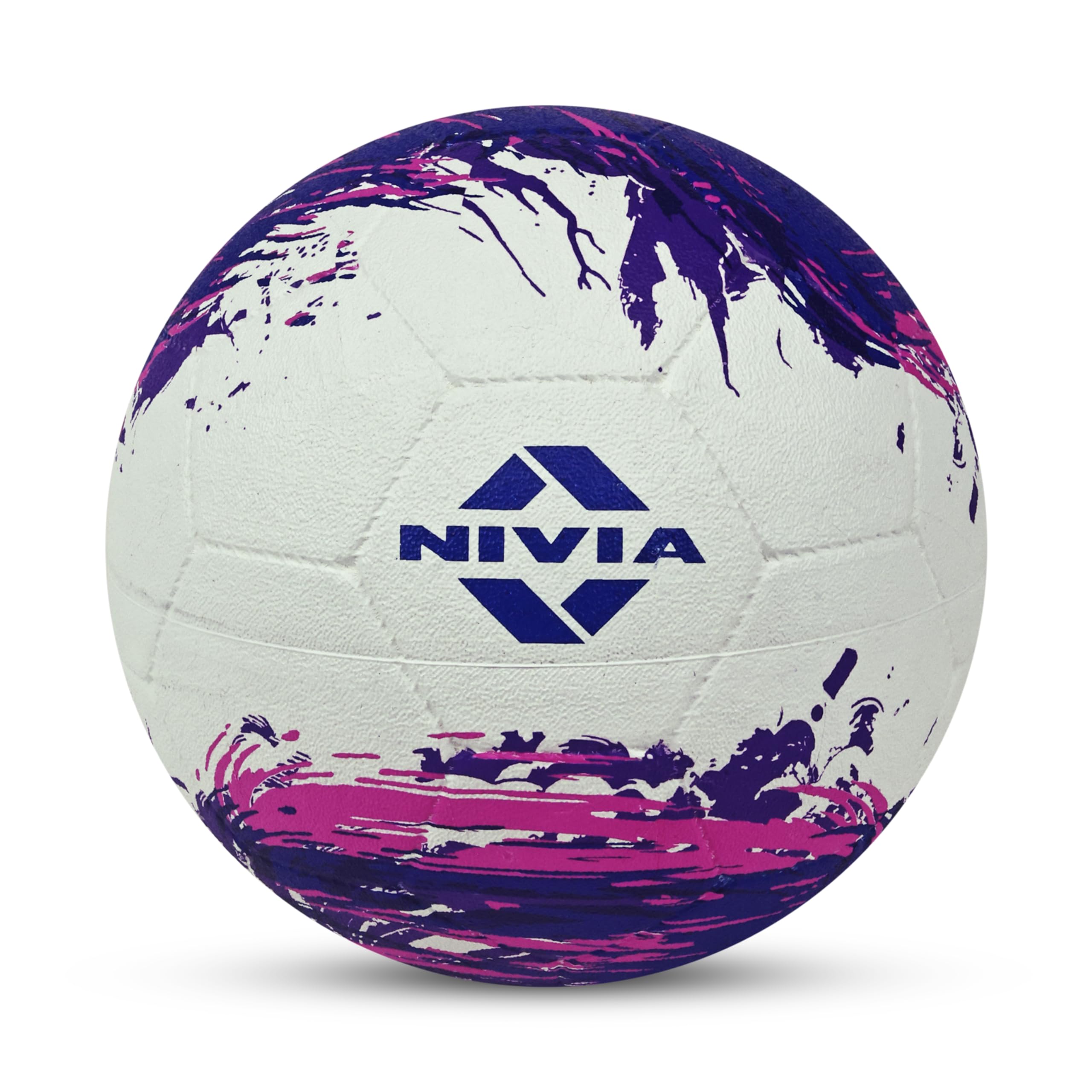 Nivia Super Storm Football for Men, Training Ball, Durable Rubber Cover Molded, Butyl Threadwounded Bladder, to Play On Hard Ground and Artificial Turf (White, 5)
