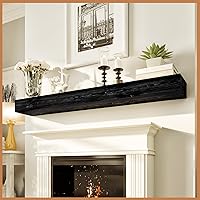 Vista 9 de Avana Mantel rústico para chimenea, madera hecha a mano, 72 x 8 x 5 pulgadas, acabado espresso