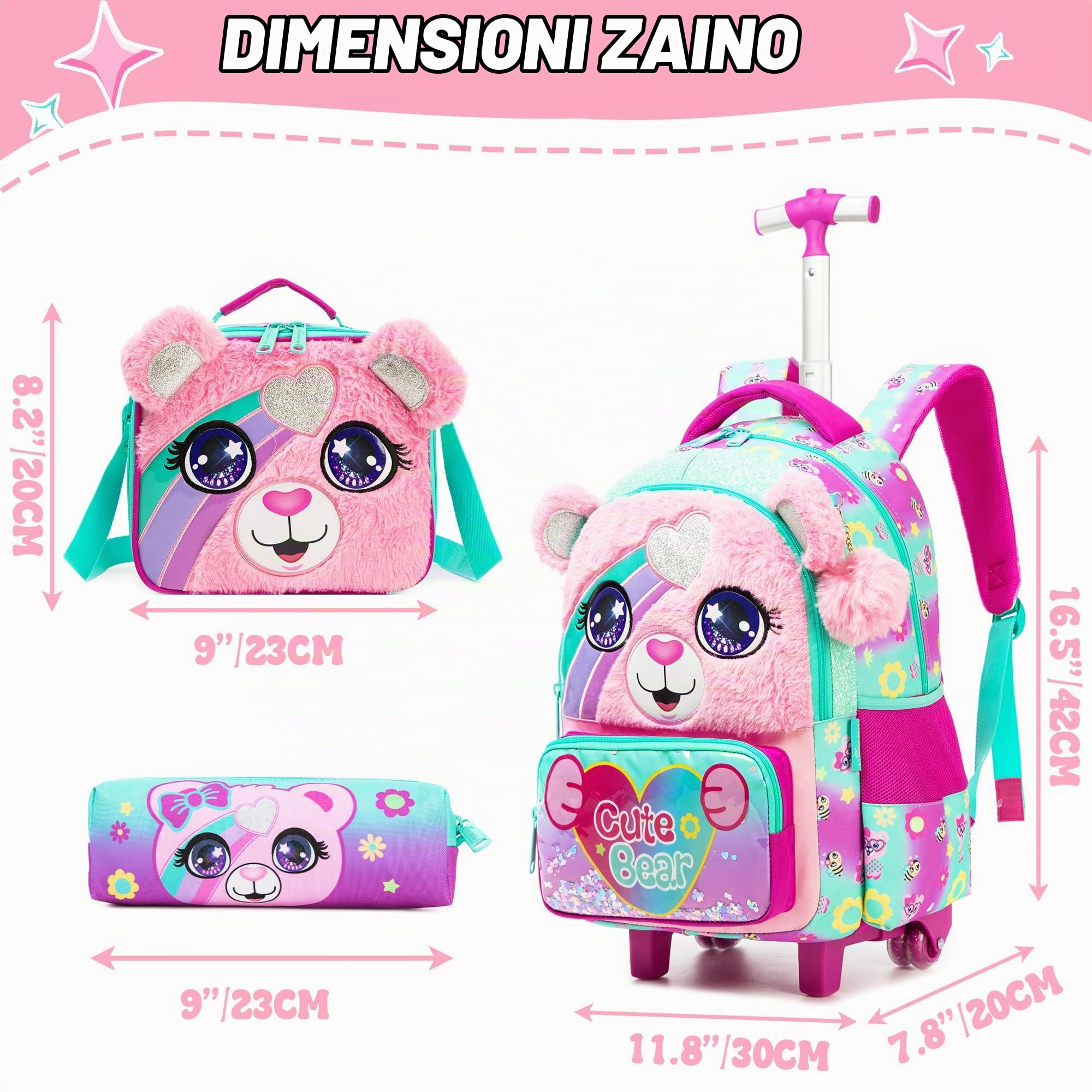 HTgroce Zainetti per bambini Trolley per Zaino Scuola Ritorno a Scuola
