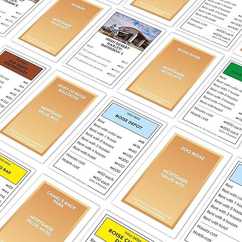Miniatura 5 de MONOPOLY Juego de mesa - Boise Edition 2-6 jugadores Juegos de mesa familiares para niños y adultos, juegos de mesa para niños de 8 años en
