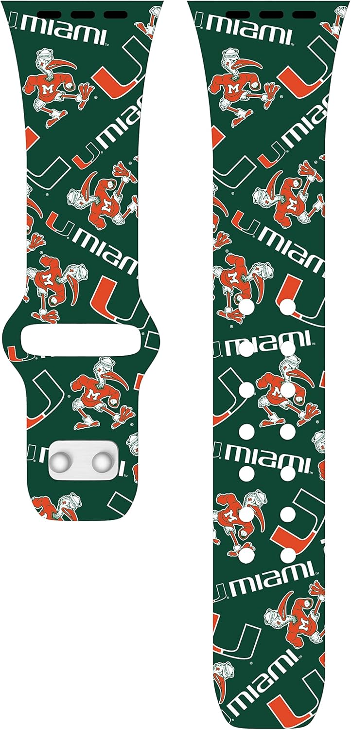 Affinity Bands Miami Hurricanes HD Combo Package Compatible with Apple Watch and AirPods Pro (42/44/45/49mm (46mm Series 11) Short Random)