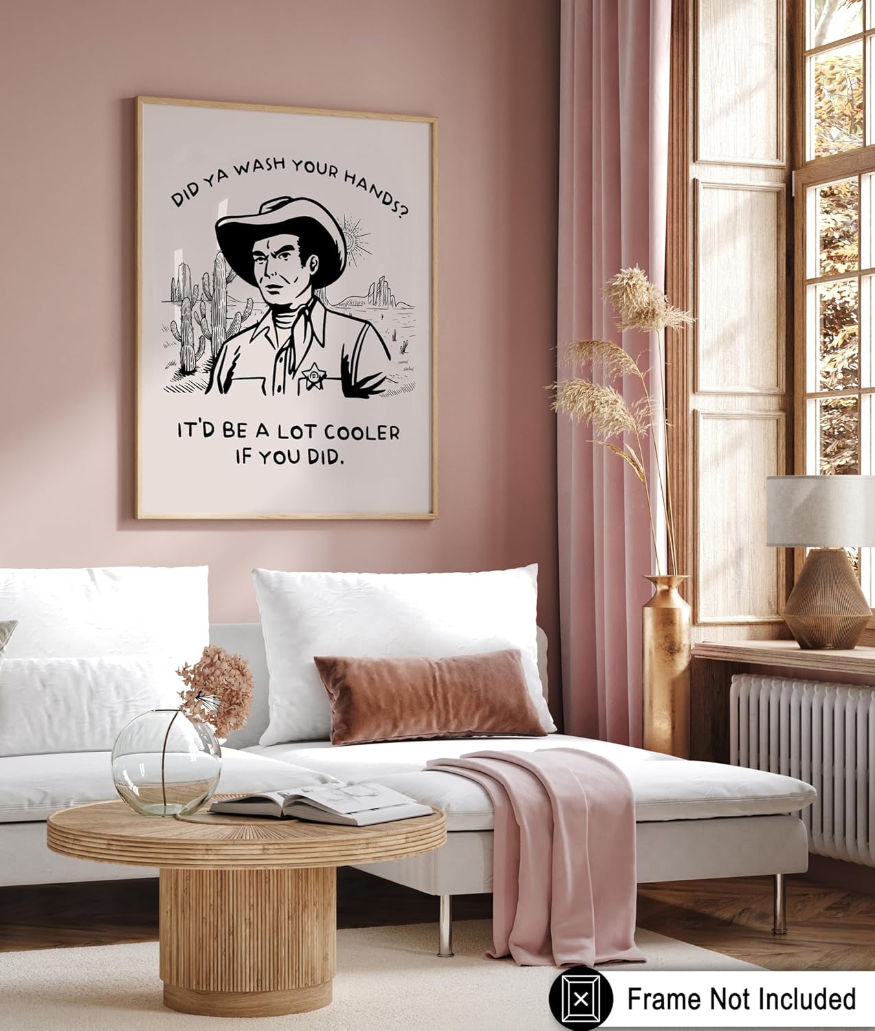 Poster Master Did Ya Wash Your Hands Poster - Retro Cowboy Print - Western Art - Trendy Art - Humorous Bathroom Wall Decor - Funny Guest Bath Decoration - Powder Room Decor, 18x24 Unframed Wall Art