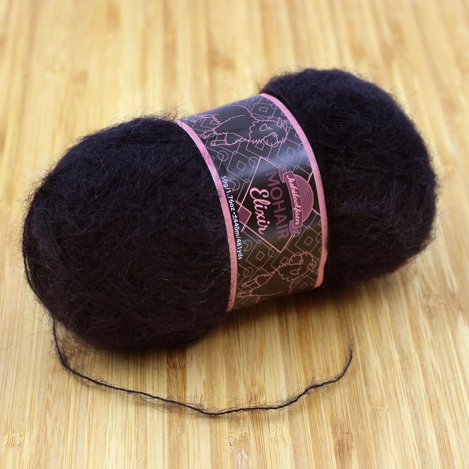JubileeYarn Mohair Elixir Yarn - 50g/Skein Baby Wool Blend - Chocotini - 4 Skeins
