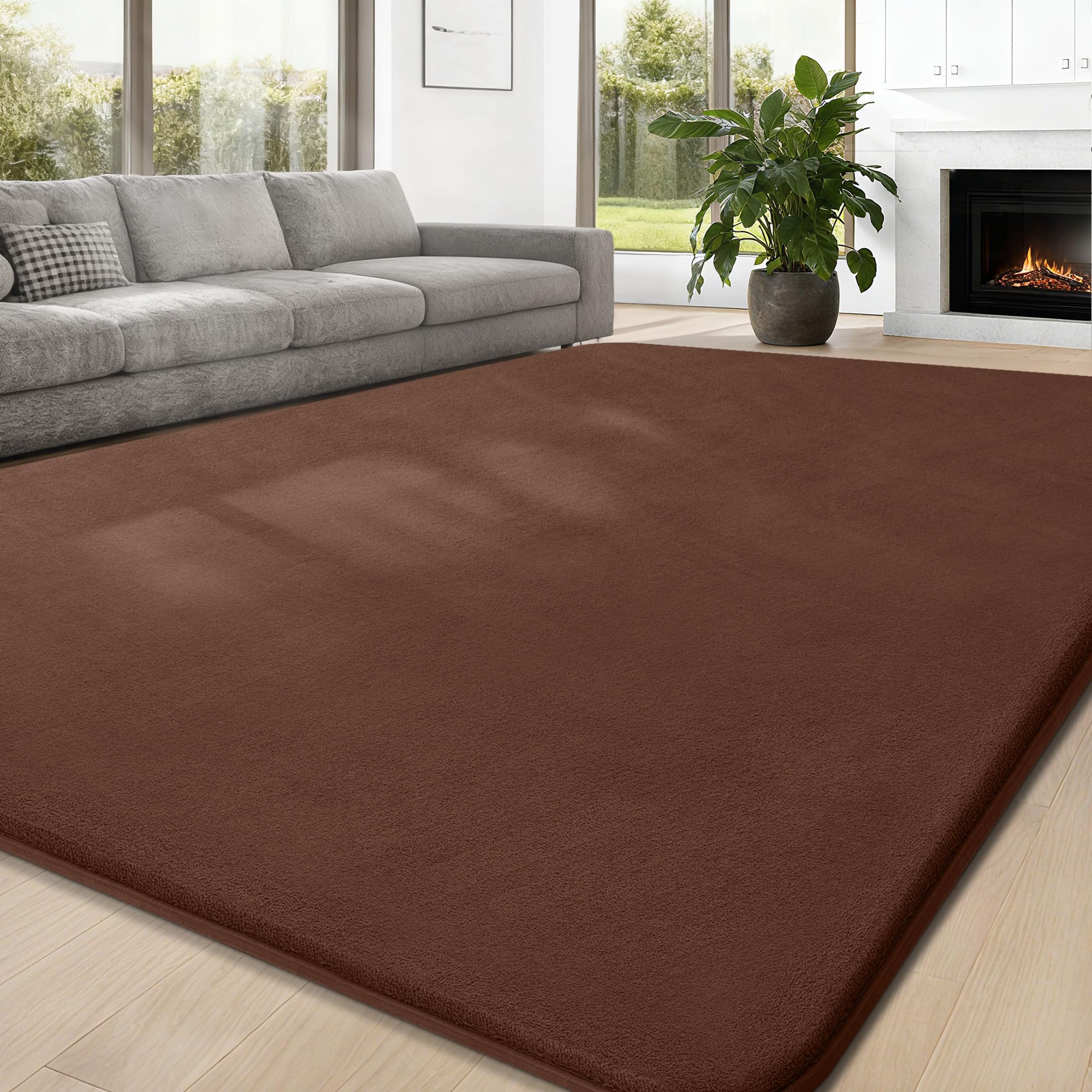 JOJOSEE Carpet Rugs Living Room Large Area Rug, Brown, 160 X 230cm