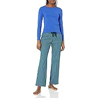 Amazon Essentials Pigiama con Maglia a Maniche Lunghe e Pantaloni in Flanella Leggera Donna