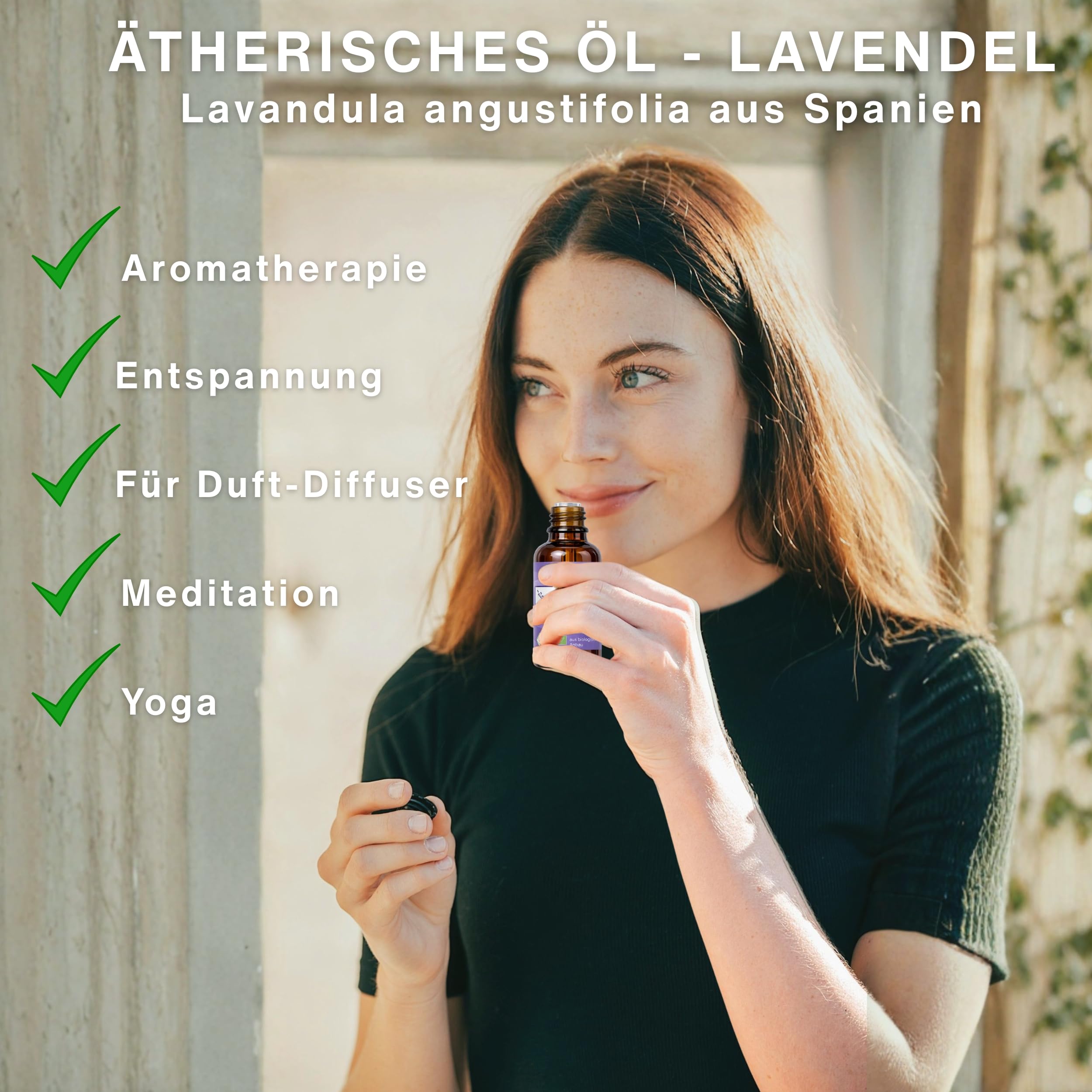 Bio Lavendelöl ätherisch 100% naturrein – 90ml Ätherisches Öl (Lavandula Angustifolia) für Diffuser, Aromatherapie & Raumduft – inkl. Stoffbeutel und Roll On Flasche (3er Pack)