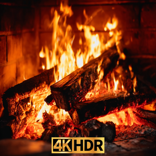 fireplace screensaver 4k no ads