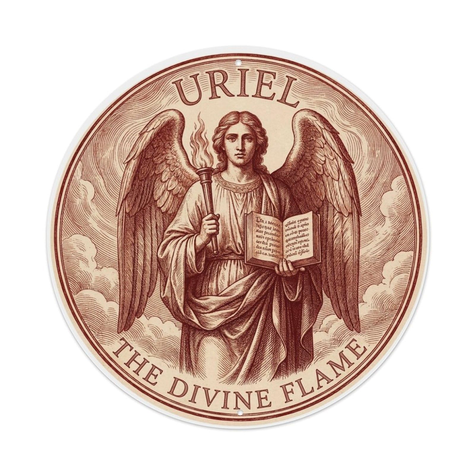 The Divine Flame Illumination Archangel Uriel Metal Tin Sign