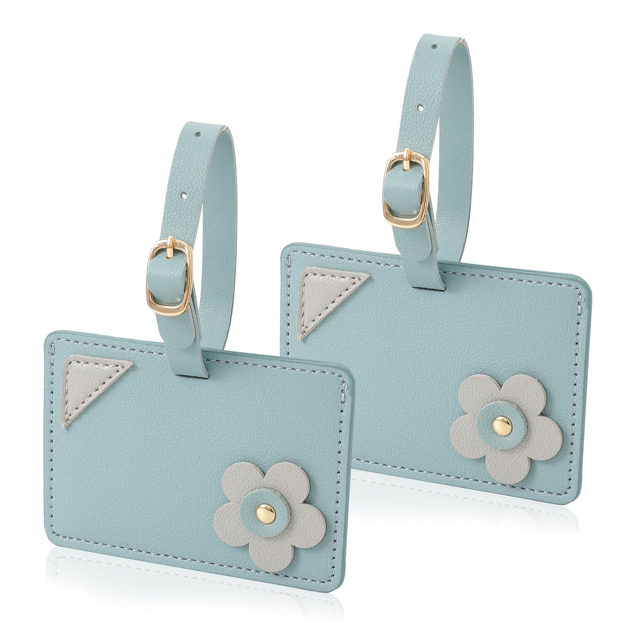 Kevancho Leather Luggage Tags for Suitcases, Bag Tags ID Tags for Luggage Labels for Cruise Ships, Travel Accessories Tags Set (Blue)