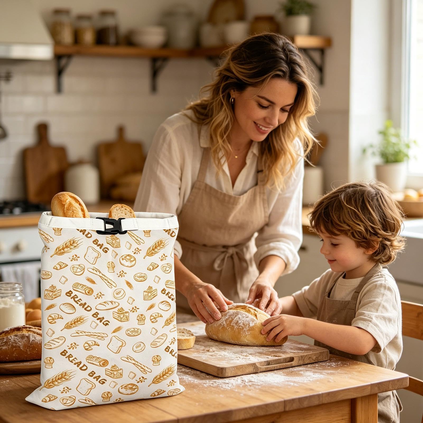 Porta Pane Riutilizzabile 2 Pezzi Riutilizzabili Conservazione Alimenti