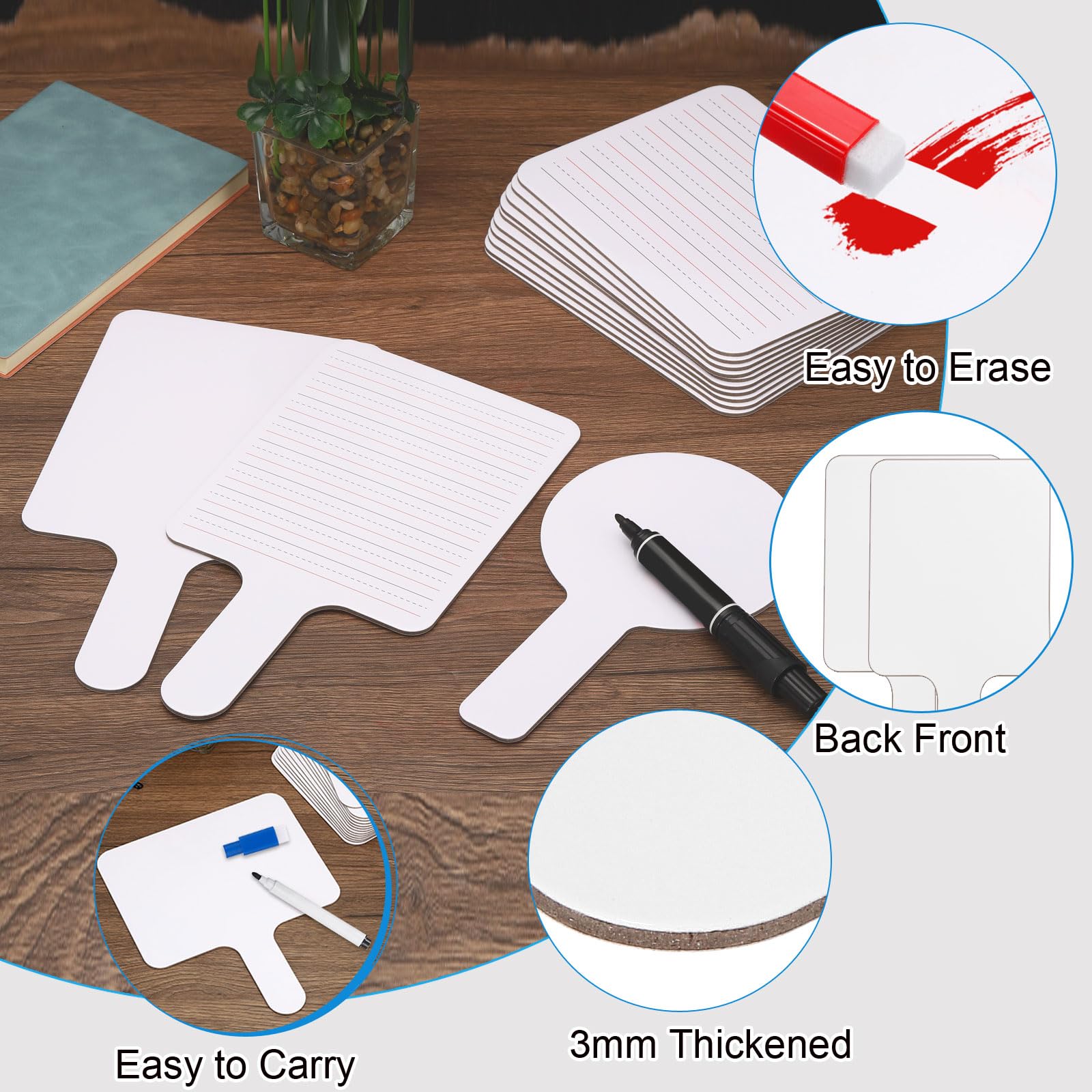 PATIKIL 11x6in Thickened Dry Erase Paddles - Image 3