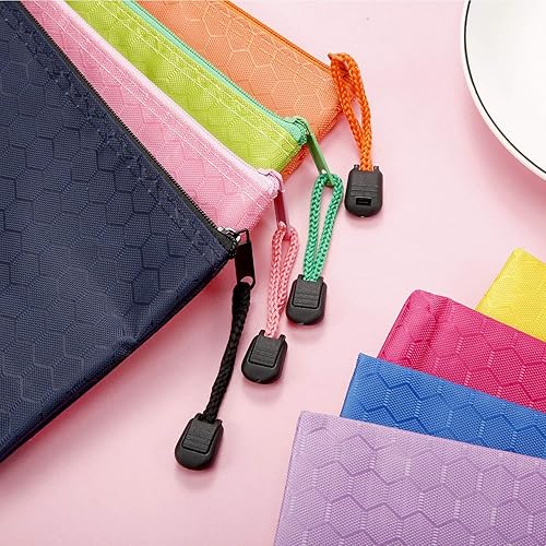 Miniatura 7 de Bolsa impermeable con cremallera de 12 piezas para lápices, cosméticos, maquillaje, suministros de oficina y accesorios de viaje (12 colores)