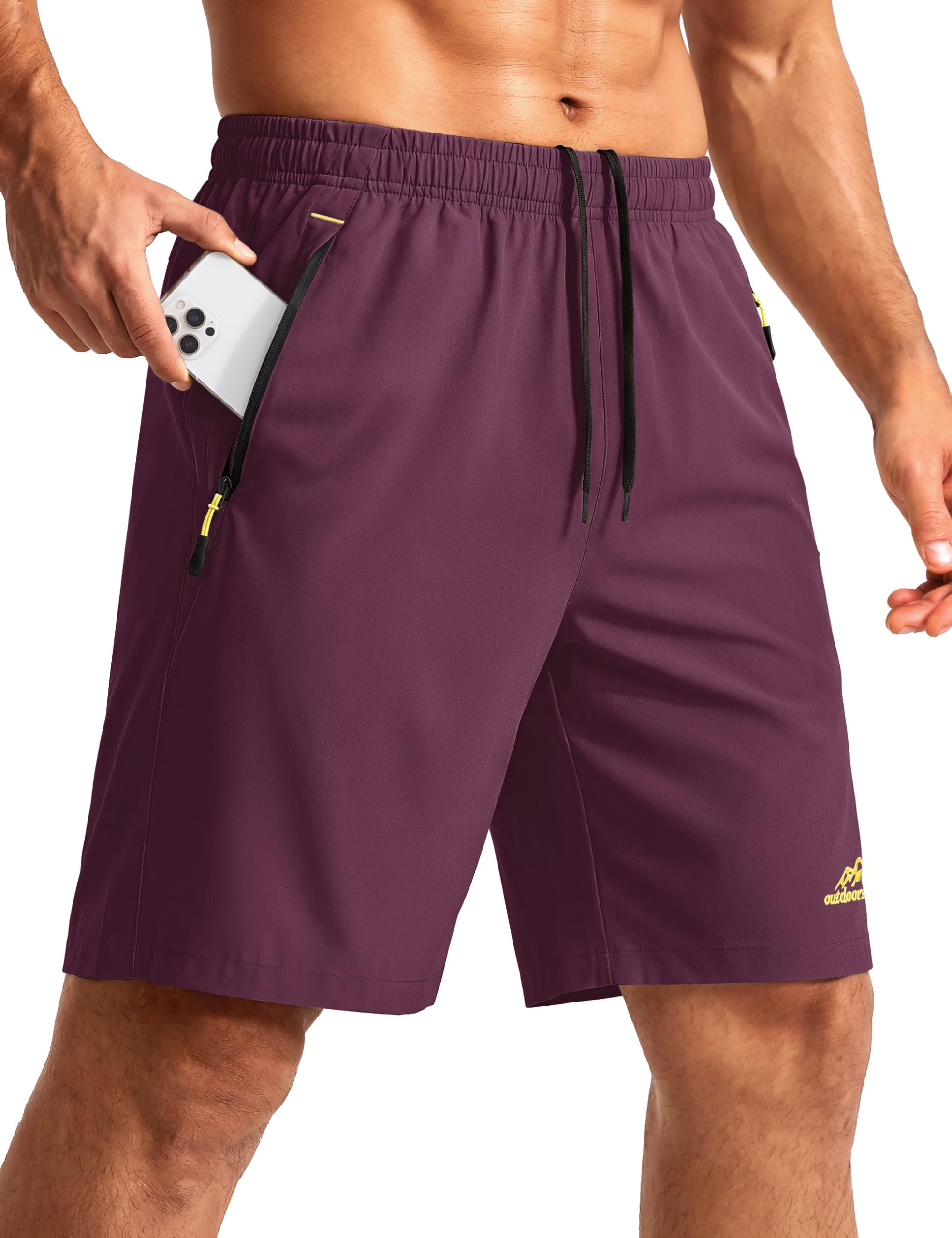 TACVASEN Men's Quick-Drying Training Shorts, Running Shorts, Breathable Sports Shorts with Zip Pockets — view 11