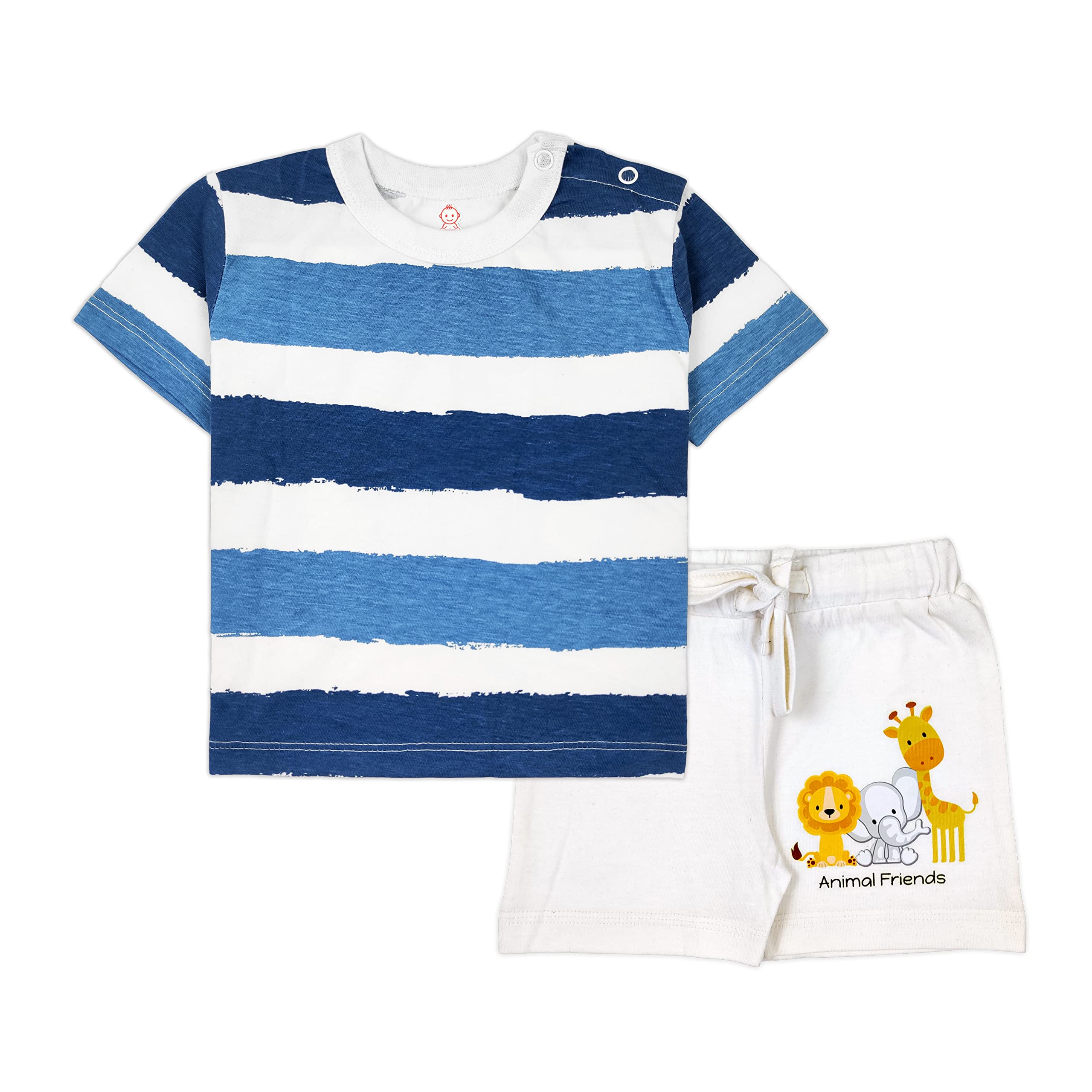 ariel Baby Boys & Baby girls Cotton Printed Round Neck Half Sleeve T-shirt & Short Sets-picture-51