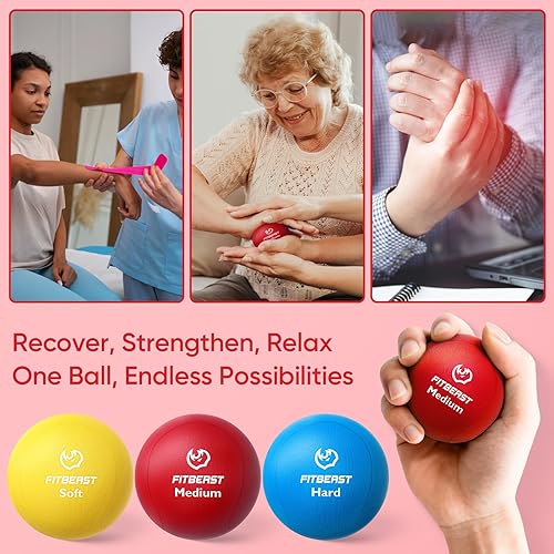 Miniatura 23 de FitBeast Grip Strength Trainer, Finger Exerciser, Stress Balls for Adults 6-Piece Set, Hand Therapy for Strength, Recovery & Stress Relief, Forearm