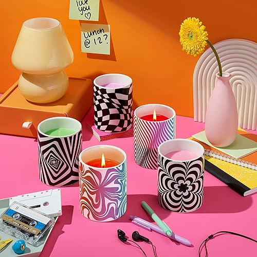 Miniatura 5 de Glo Zone Vela perfumada de cerámica que cambia de color, 12 onzas, cereza holográfica