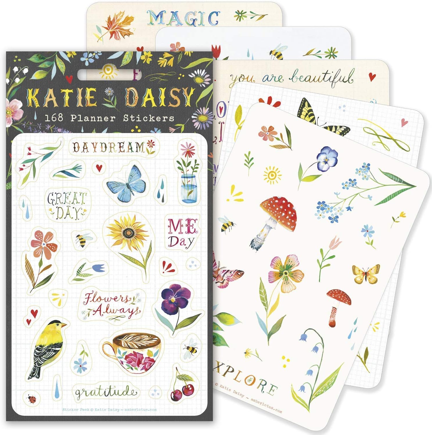 Katie Daisy Planner Stickers (6 unique sheets, 168 stickers): Daydream Pack
