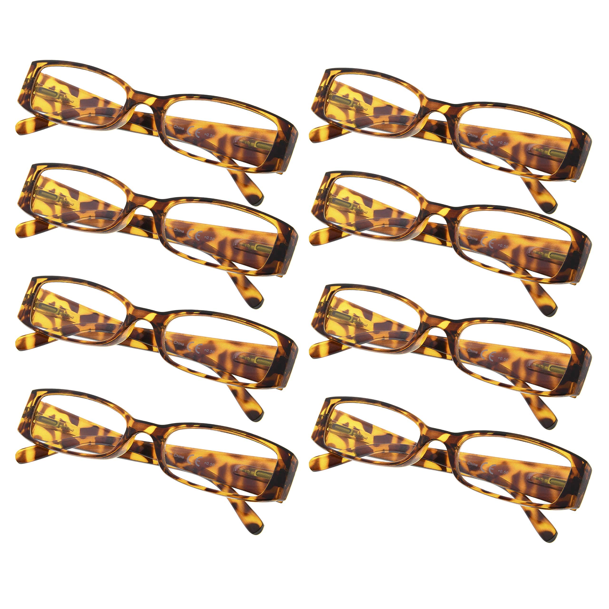 Gr8Sight 8-Pack Ladies Reading Glasses Includes Sunshine Readers for Women