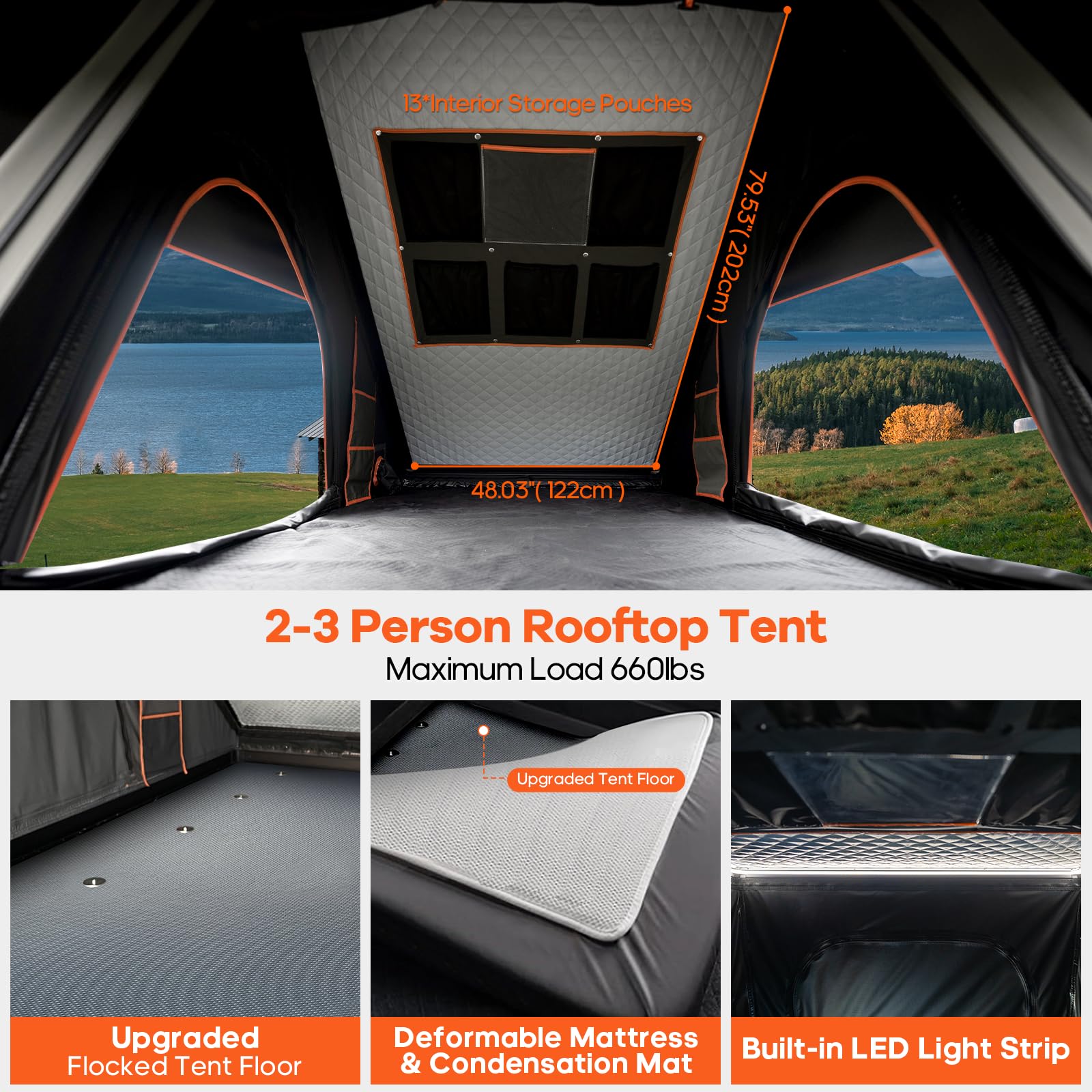 Adventurer Pro Rooftop Tent Hard Shell - Product View