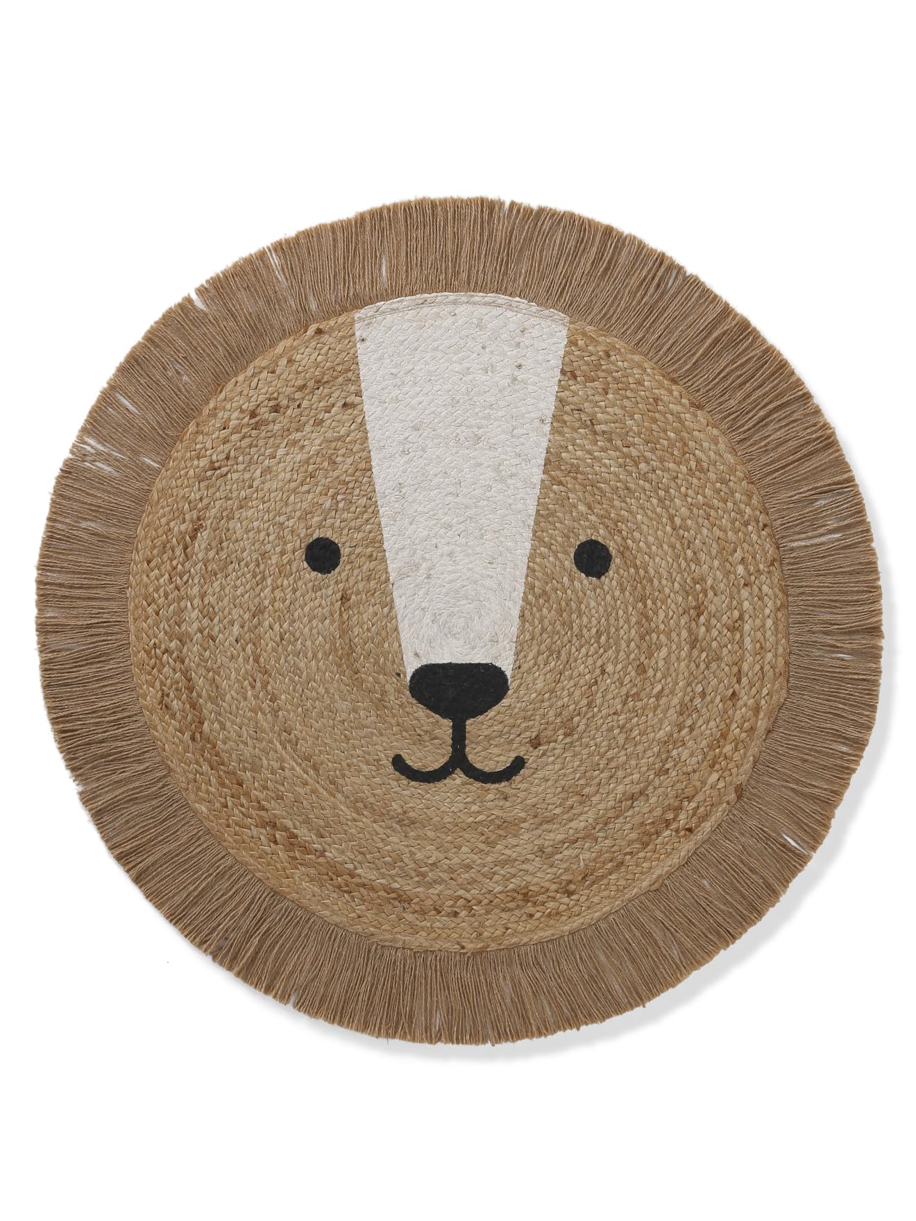 VERTBAUDET Tapis Rond en Jute Lion Beige doré TU