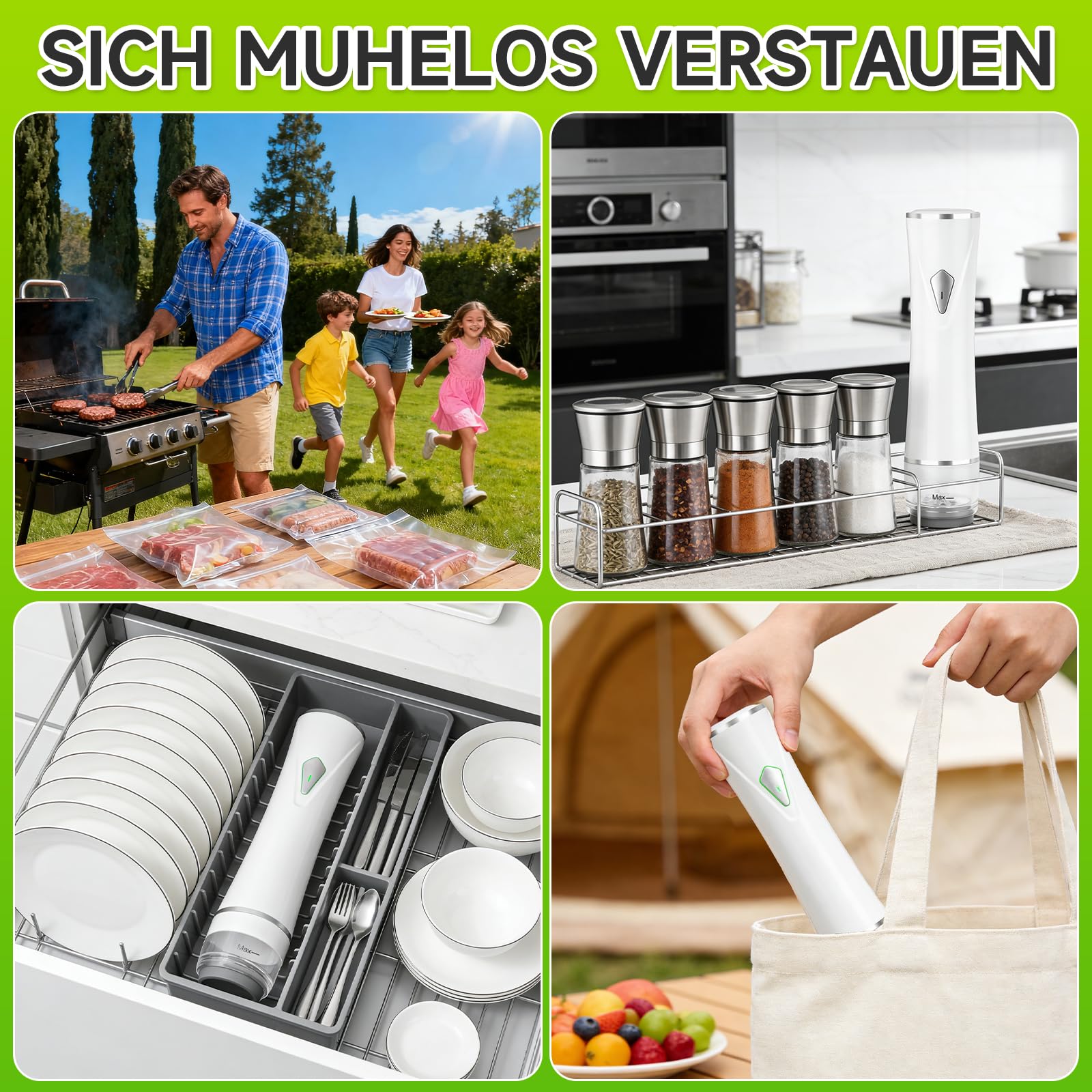 SANLIKE Hand Vakuumiergerät Mini inkl 30 Vakuumierbeutel für Lebensmittel