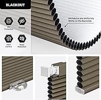 Vista 3 de LazBlinds Persianas celulares opacas sin cables, sin herramientas, sin taladro, persianas plisadas para ventanas, 20 pulgadas de ancho x 64 pulgadas
