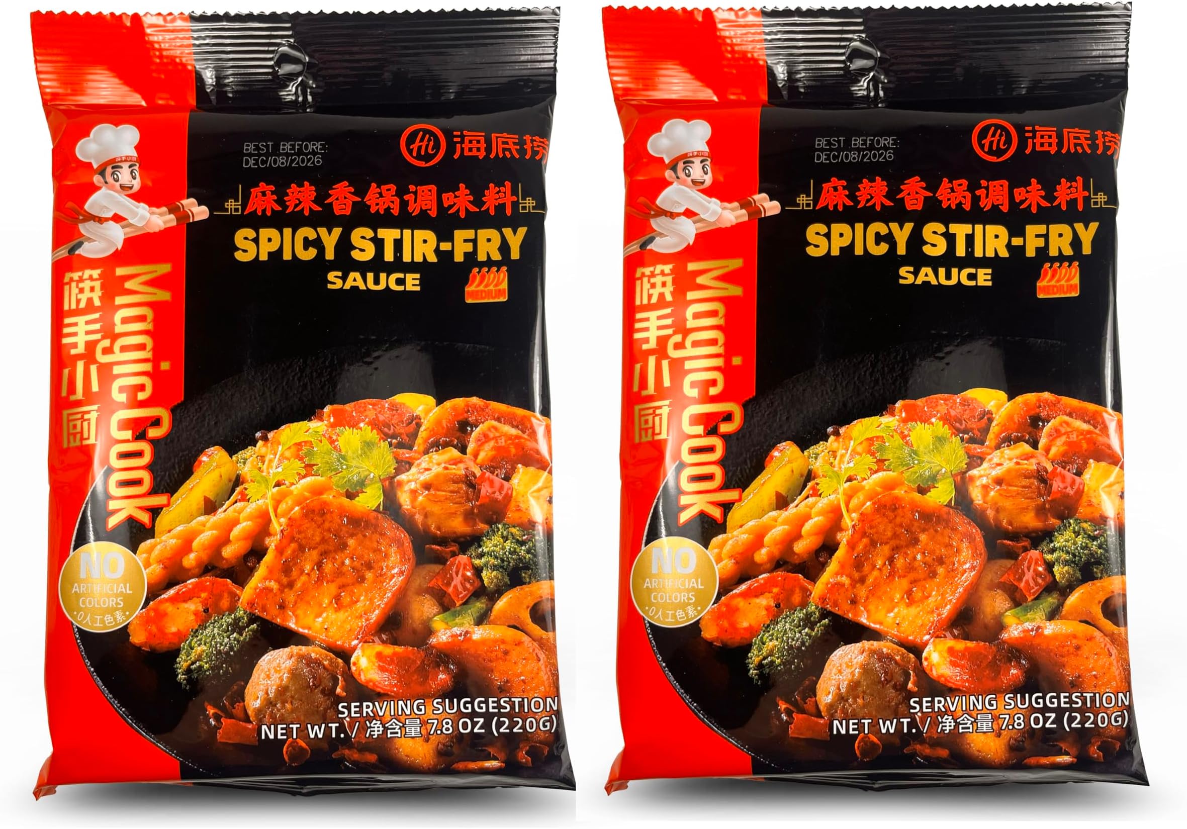 NT# Hai Di Lao Basic Stir Fry Sauce - Spicy Mala Xiang Guo 2 x 110g -Simply par-boiled ingredients, drain ingredients and fry with this sauce