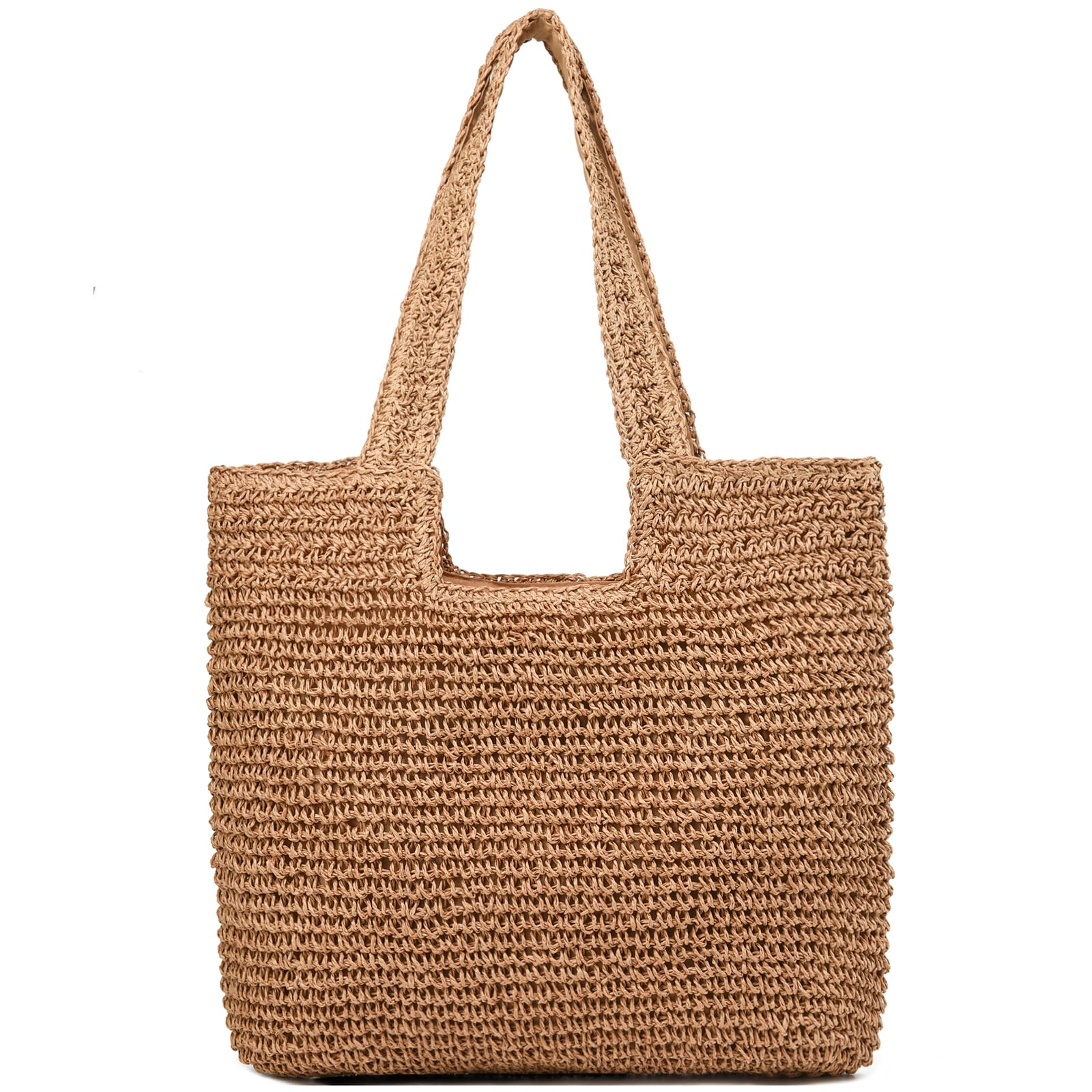 YAVCOOL Straw Beach Bags for Women Woven Beach Tote Bag Casual Boho Large Shoulder Handbags Purse for Vacation Holiday
