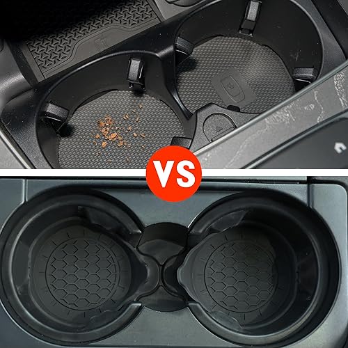 Miniatura 3 de Portavasos universal para automóvil, soporte antideslizante para interiores de automóviles, engranaje negro puro, paquete de 4