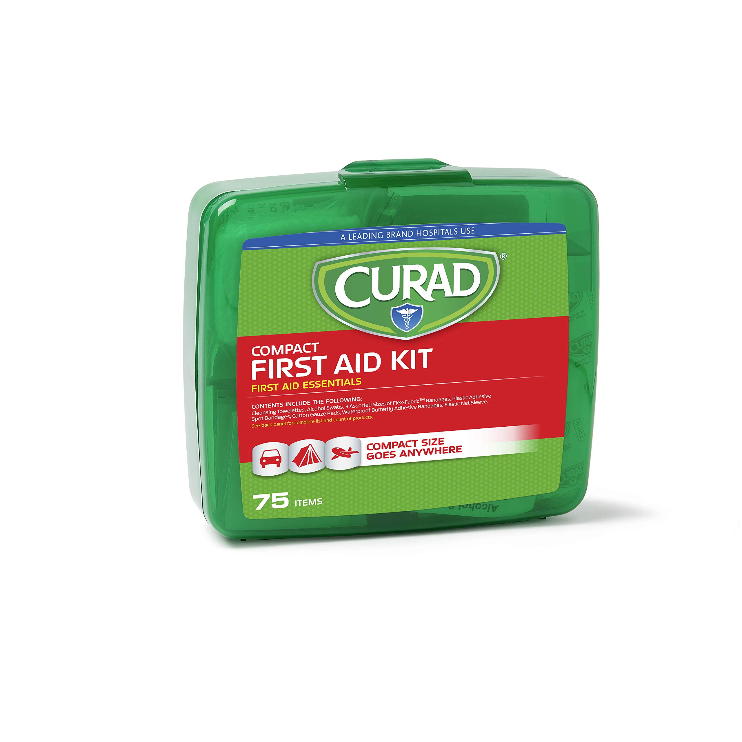 CuradCompact First Aid Kit, Green 75 Items, 1 Each