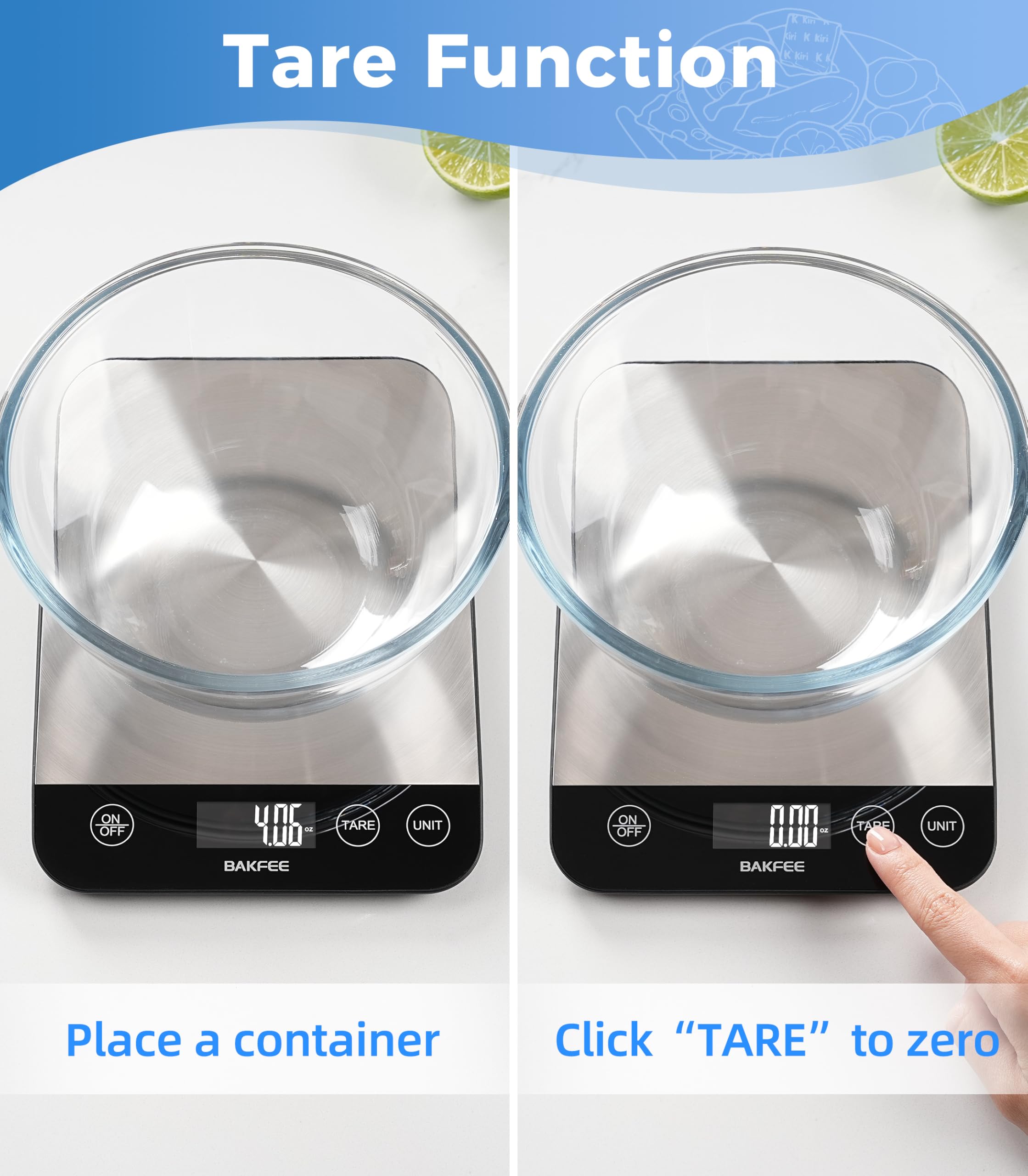 15.0 kg Digitale Küchenwaage, wiederaufladbare Lebensmittelwaage Gramm und Unzen mit Edelstahl, USB-Aufladung, 1 g hohe Genauigkeit zum Backen und Kochen, Essen usw