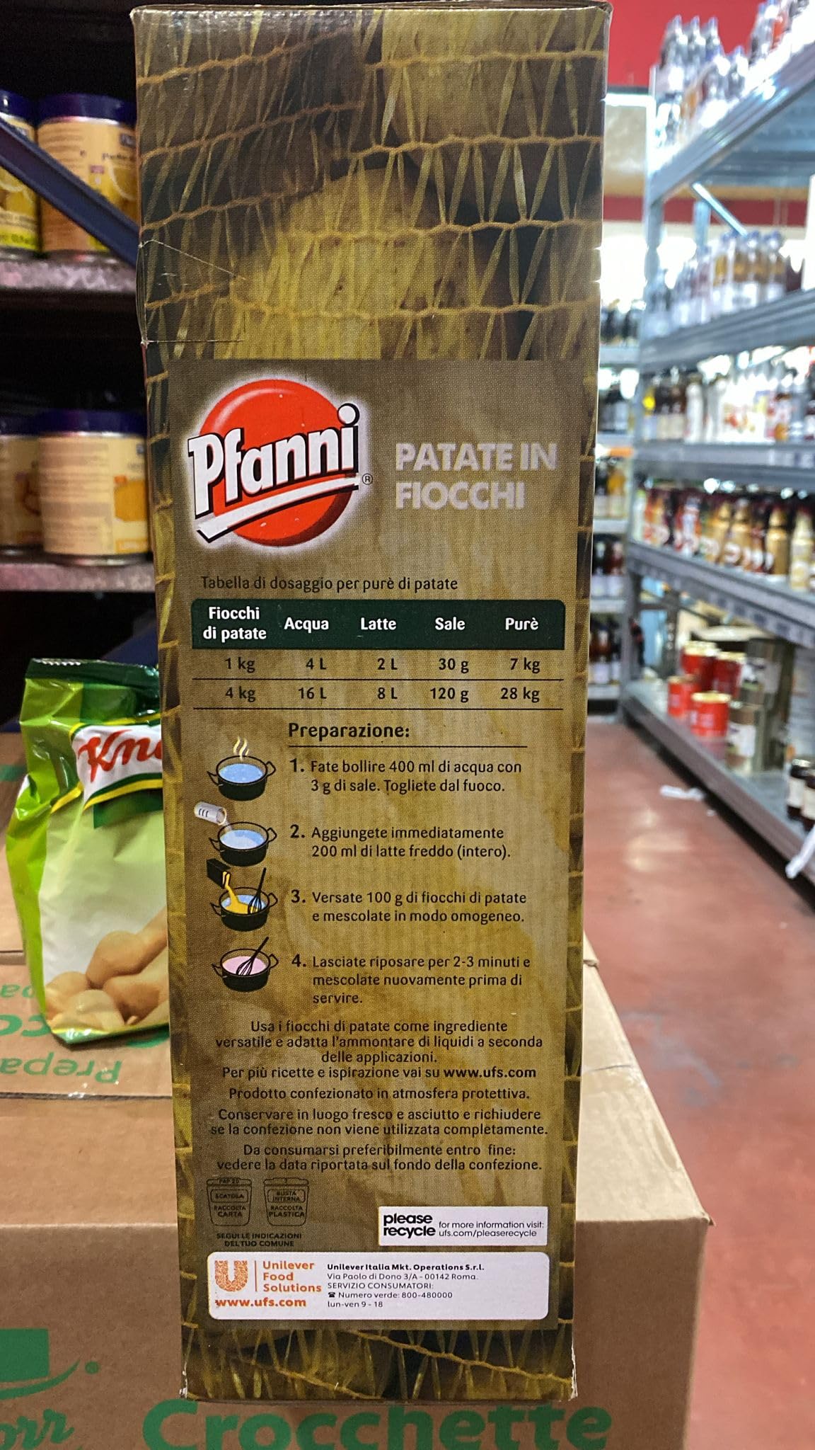 Pfanni Preparato per pure' di patate in fiocchi confezione da 4 kg (1000042928)